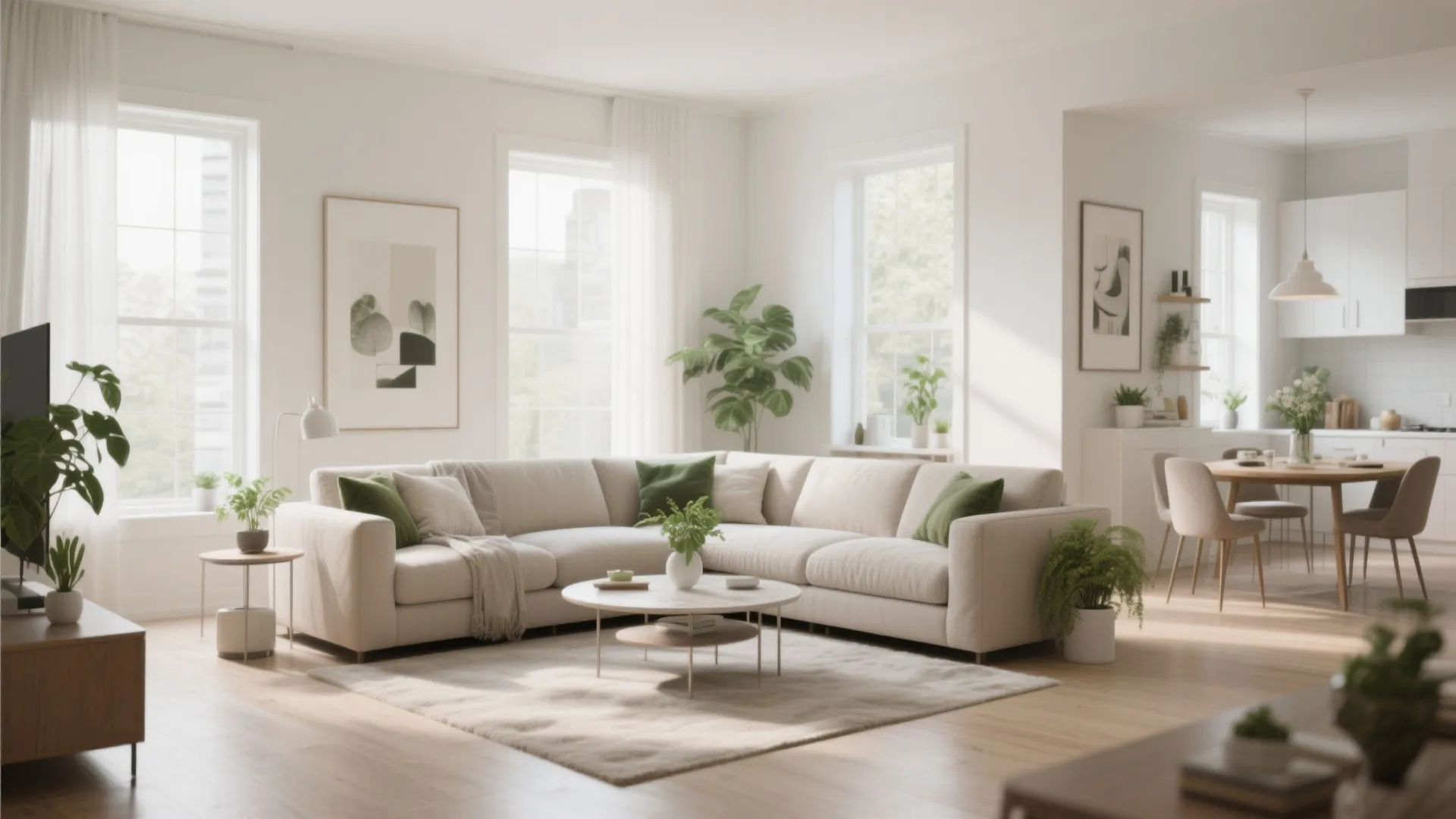 L-Shaped Sofa for Zoning