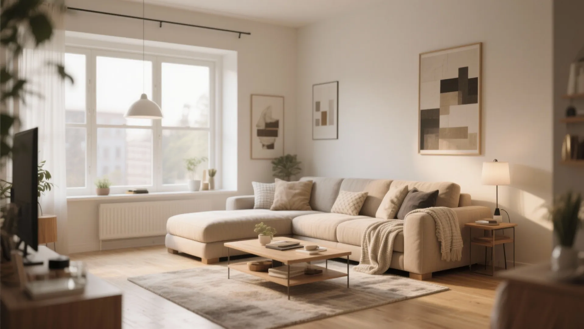 6. L-Shaped Sofa for Space Definition