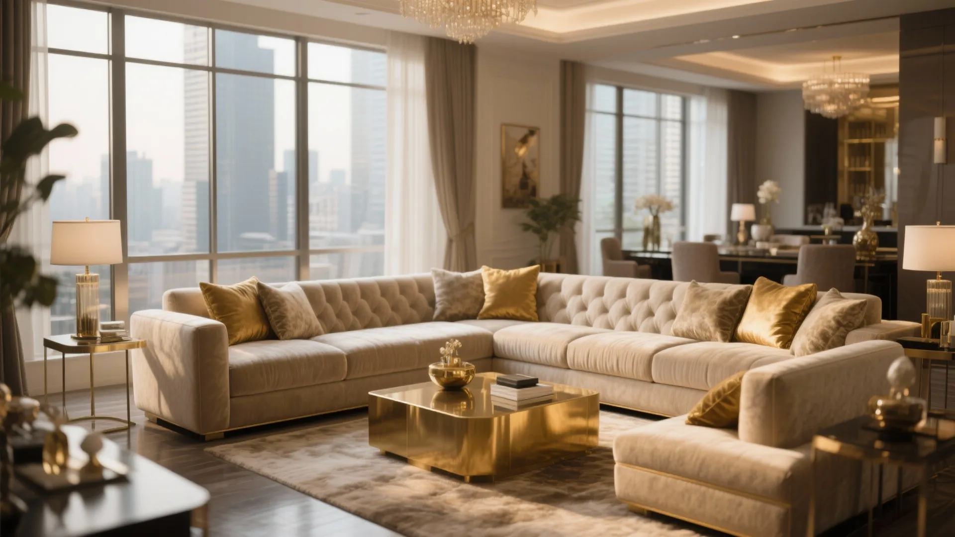 9. L-Shaped Sofa for Social Luxury