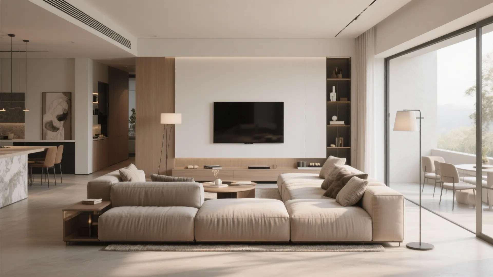 L-Shaped Seating Facing the TV