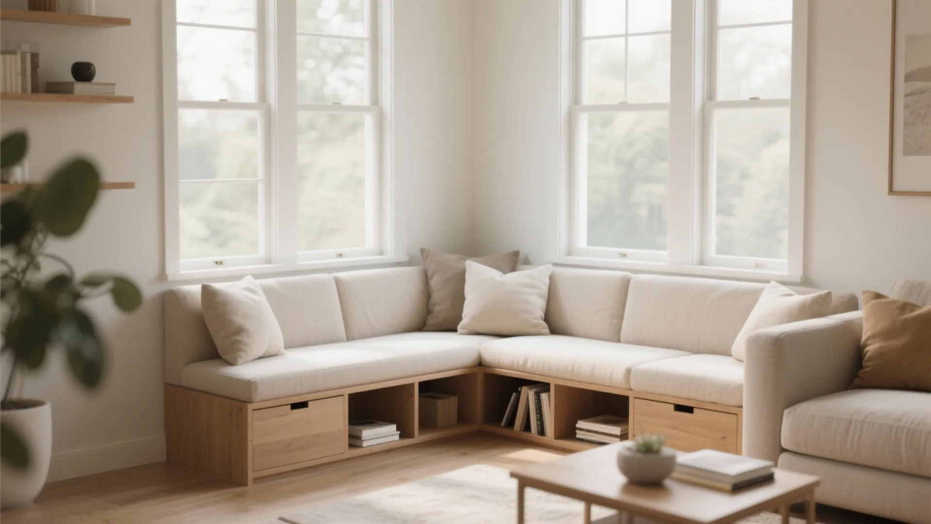 5. L-Shaped Storage Bench