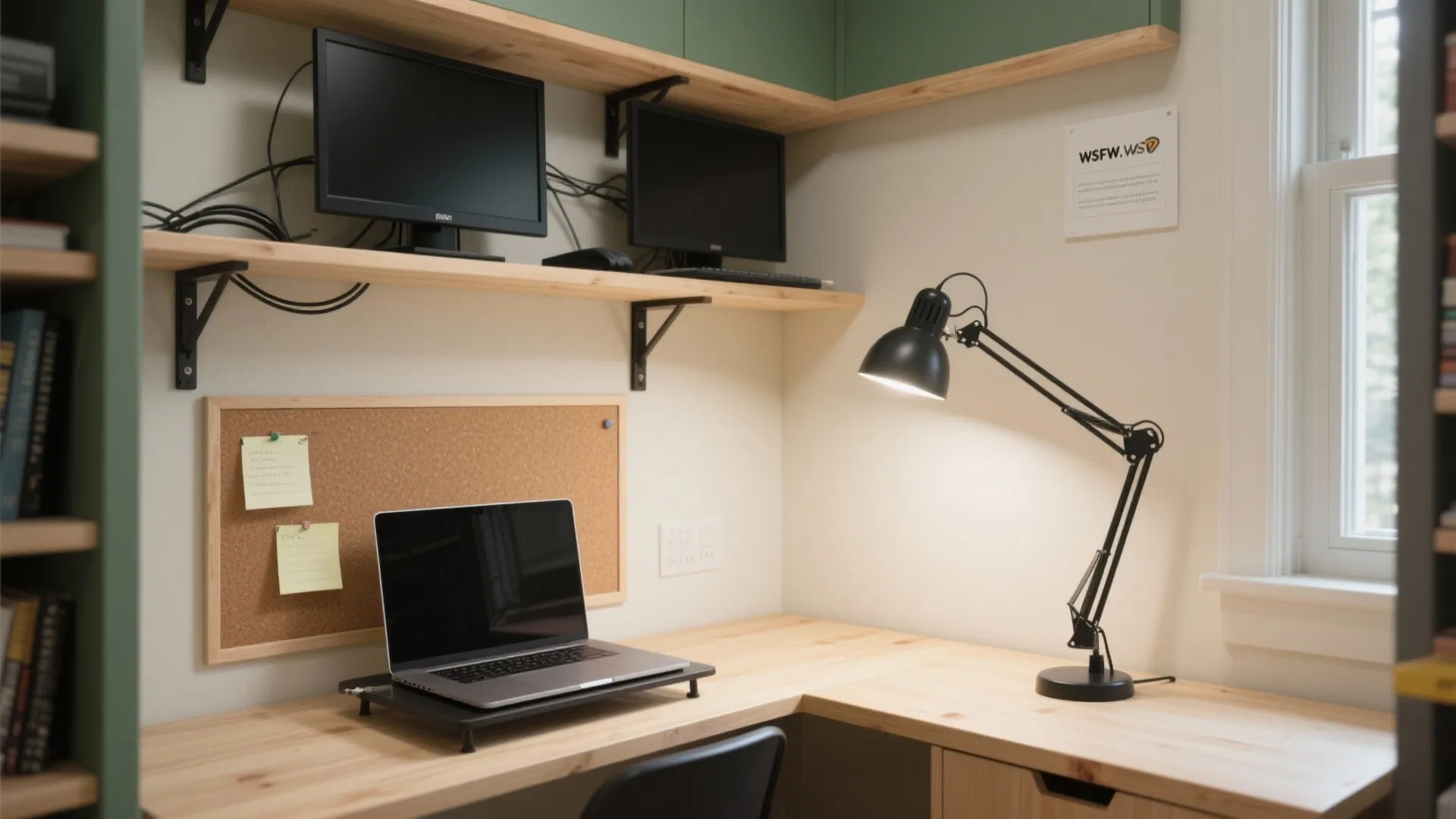 [Section: 灵感列表] L-shaped study nook that multiplies desk space
