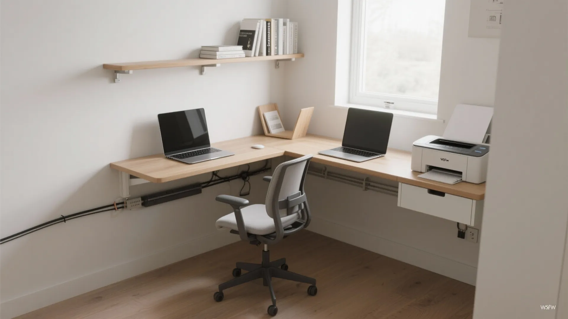 L-Shaped Desk Inspired by Kitchen Work Triangle