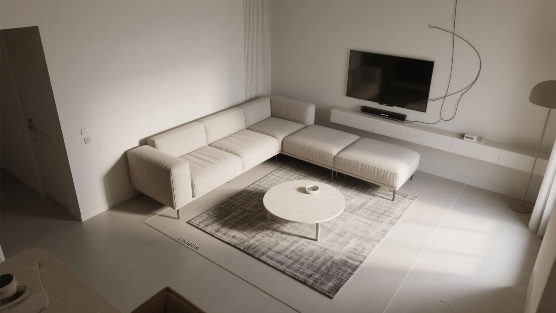 Compact Layouts: Float, Frame, and an L-Shaped Sofa