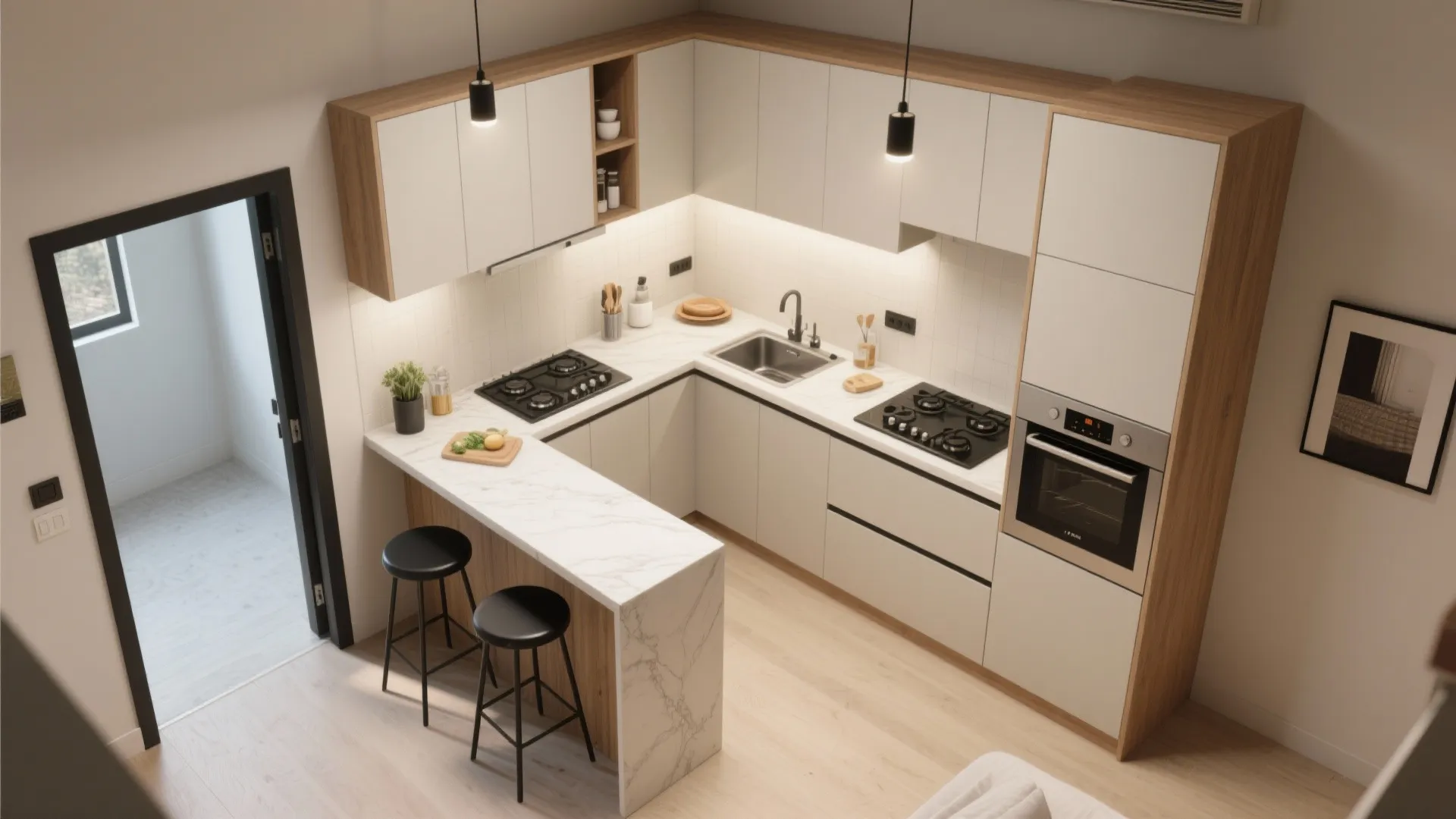 L-Shaped Kitchen: Small Footprint, Big Workflow