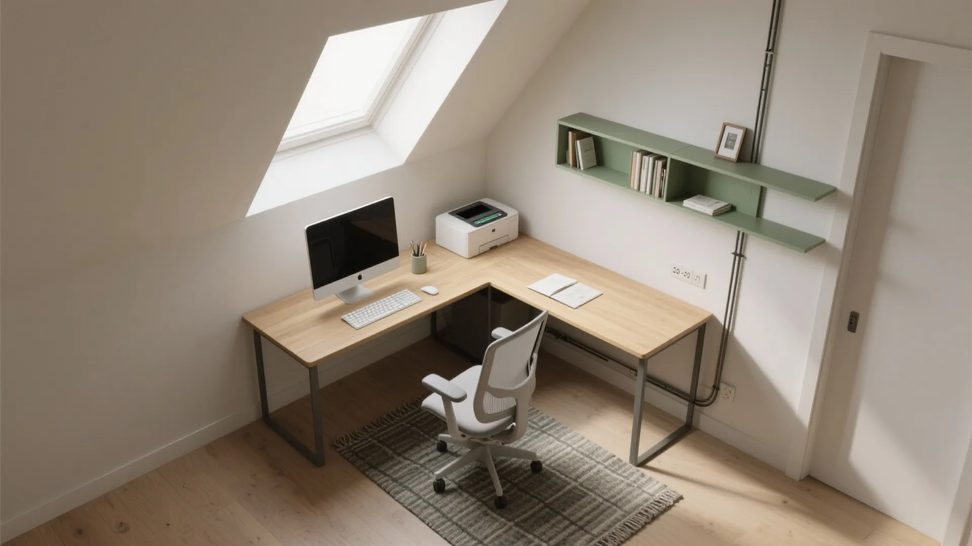 L-shaped layout that maximizes surface without wasting steps