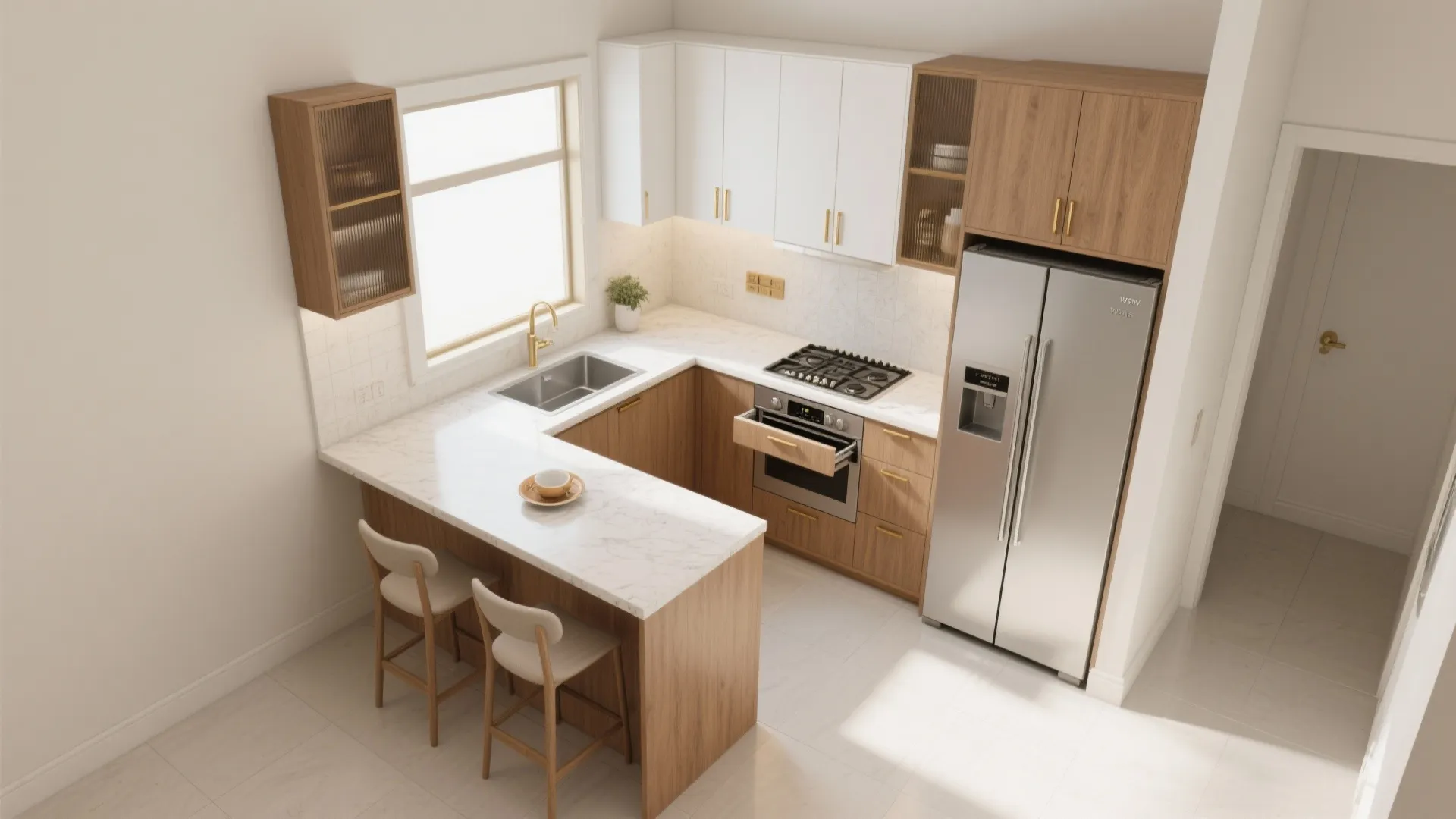 The Compact L-Shaped Workflow (Peninsula Alternatives)