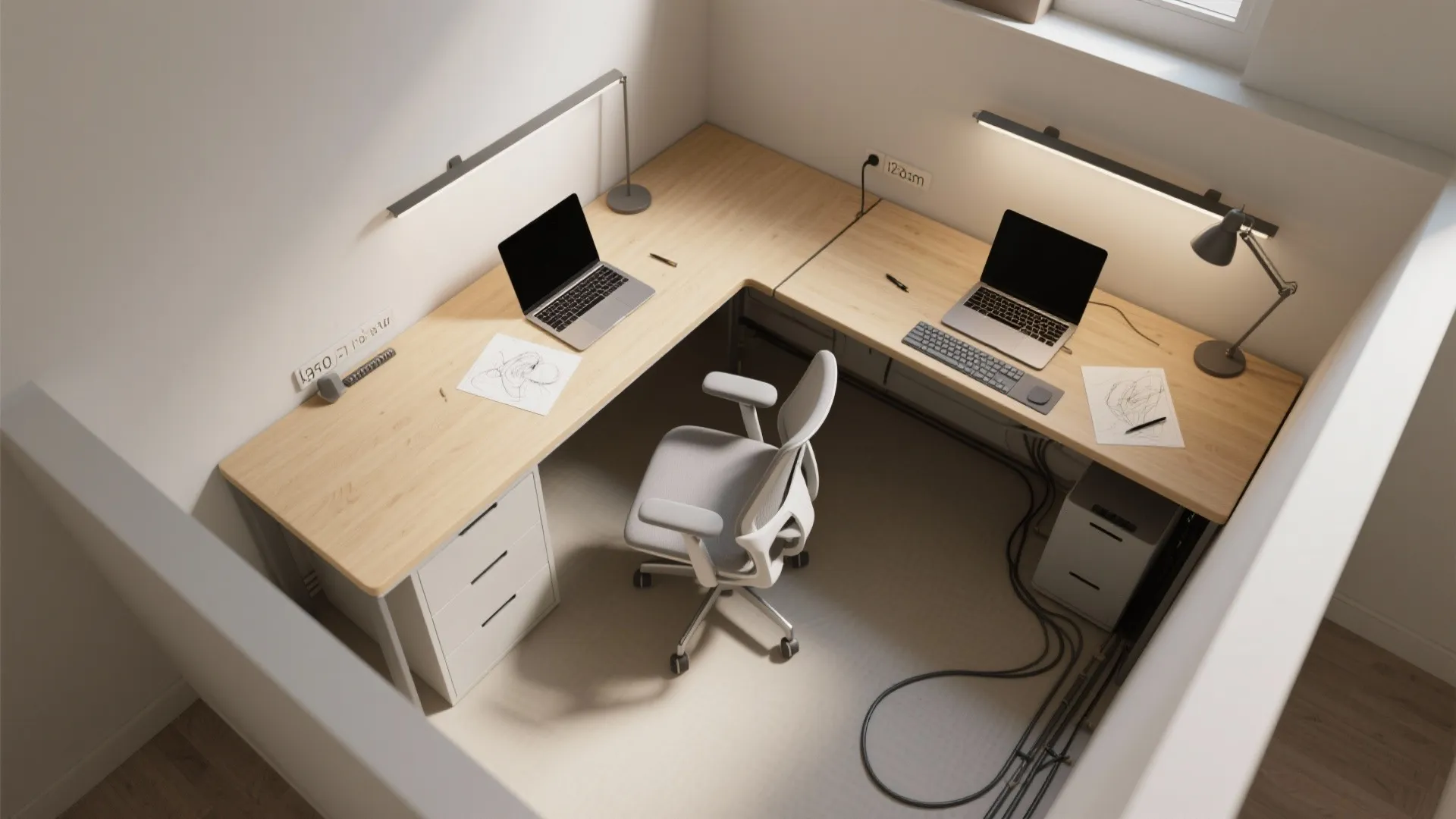 L-shaped desk that works in tight Leeds flats
