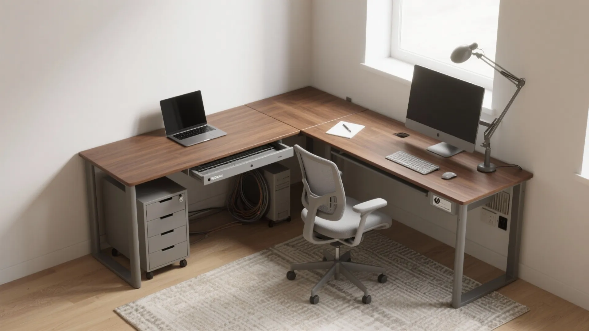 L-shaped compact layout that works as hard as you do