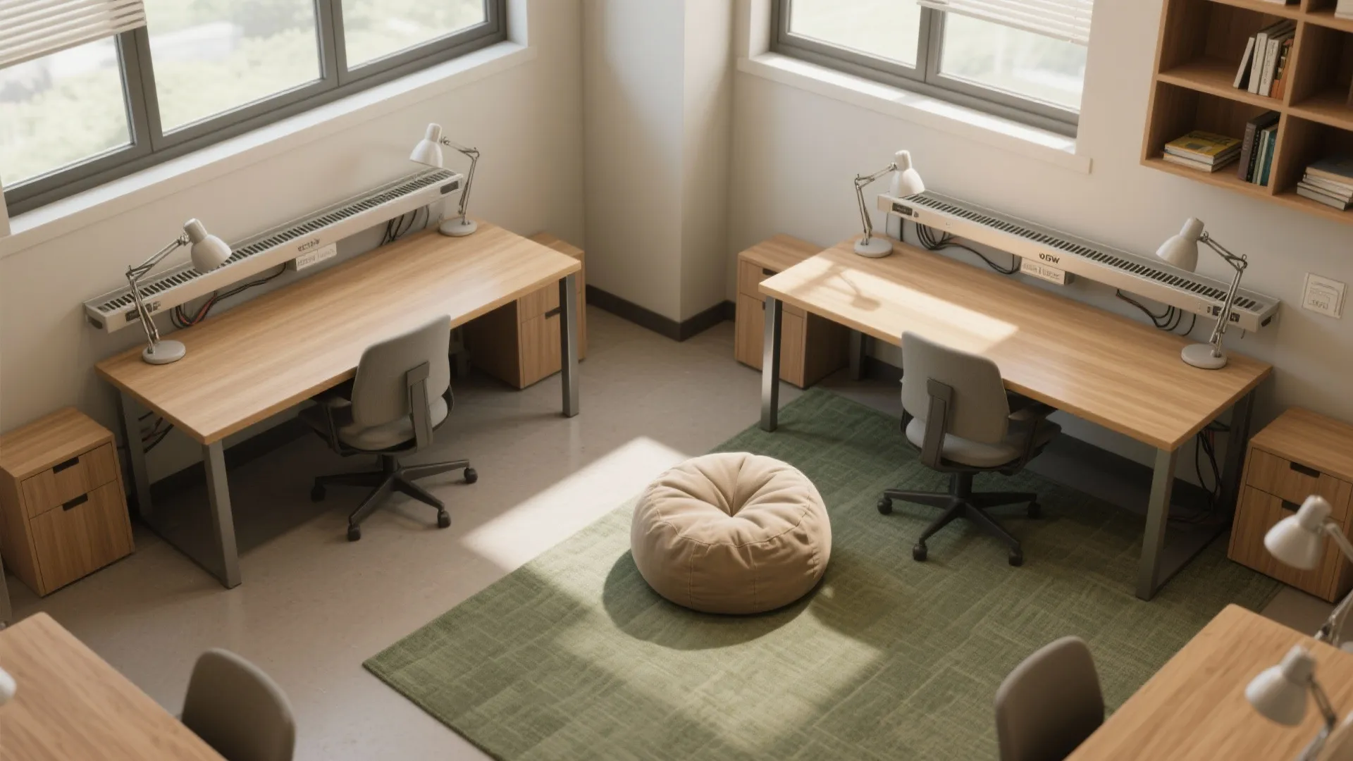 Compact L-Shaped Study Layouts