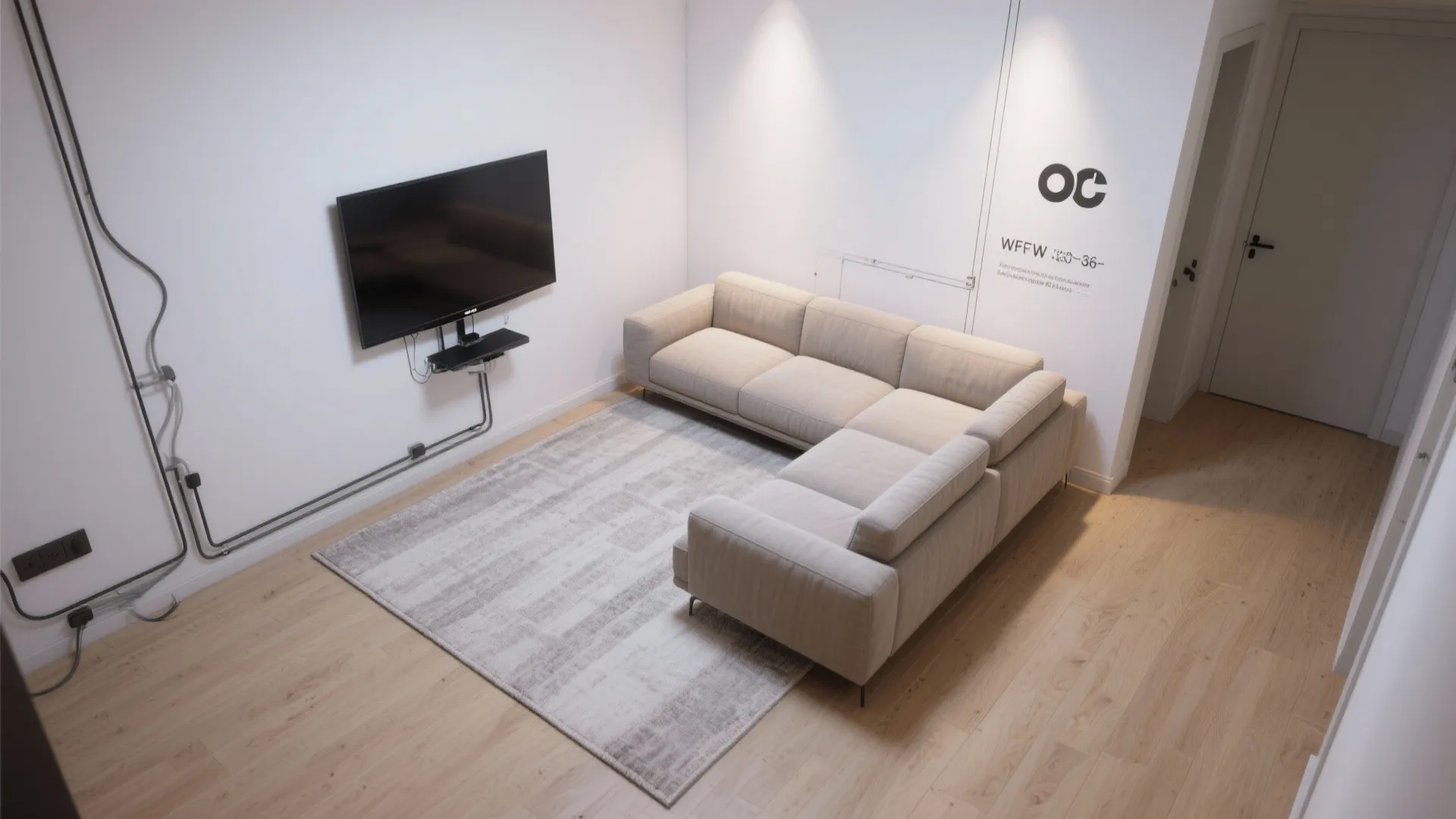 Corner TV + Swivel Mount for L-Shaped Seating