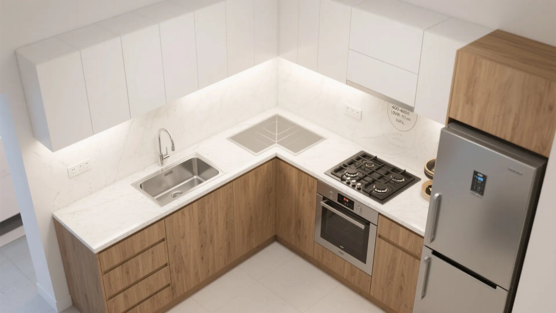 L-Shaped Layout That Frees More Counter Space