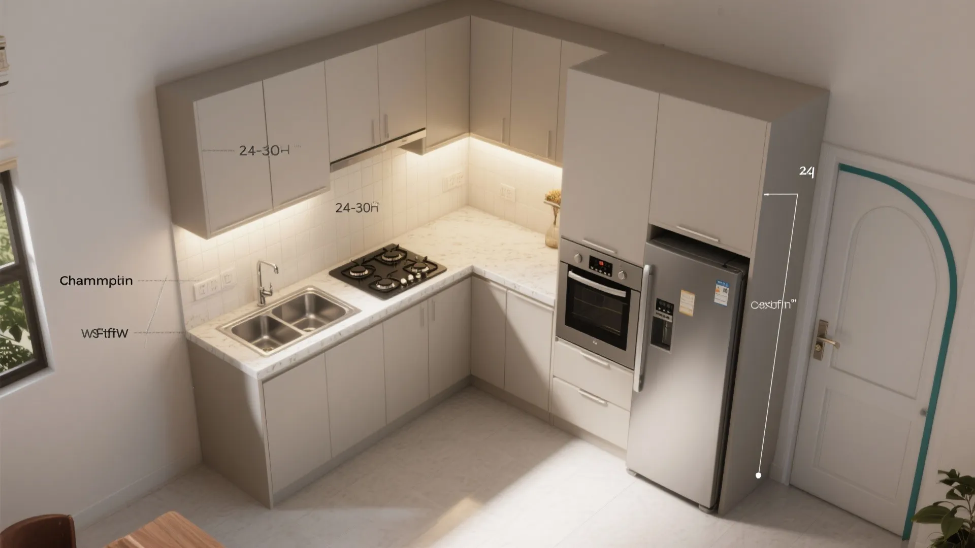 L-shaped micro layout that unlocks counter space