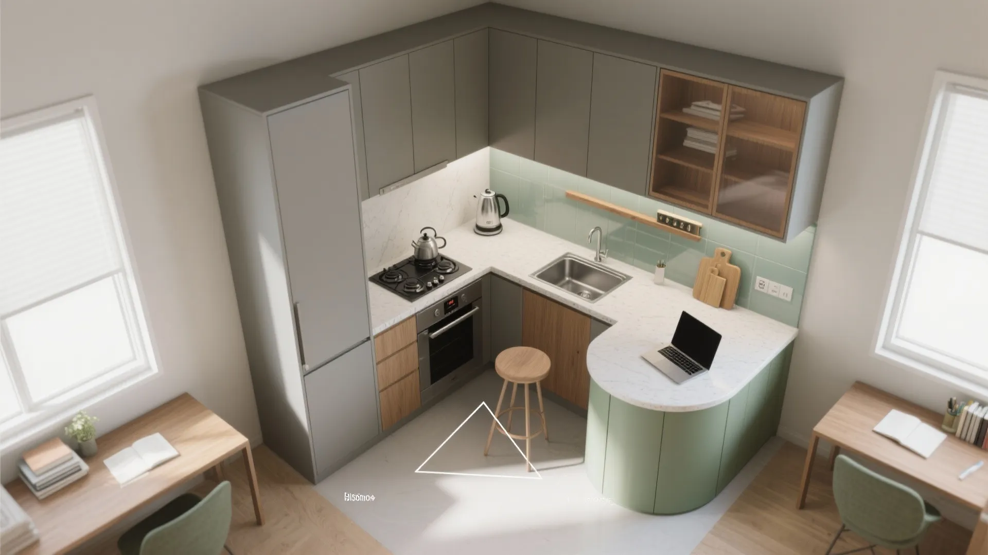 L-Shaped Small Kitchen Layout