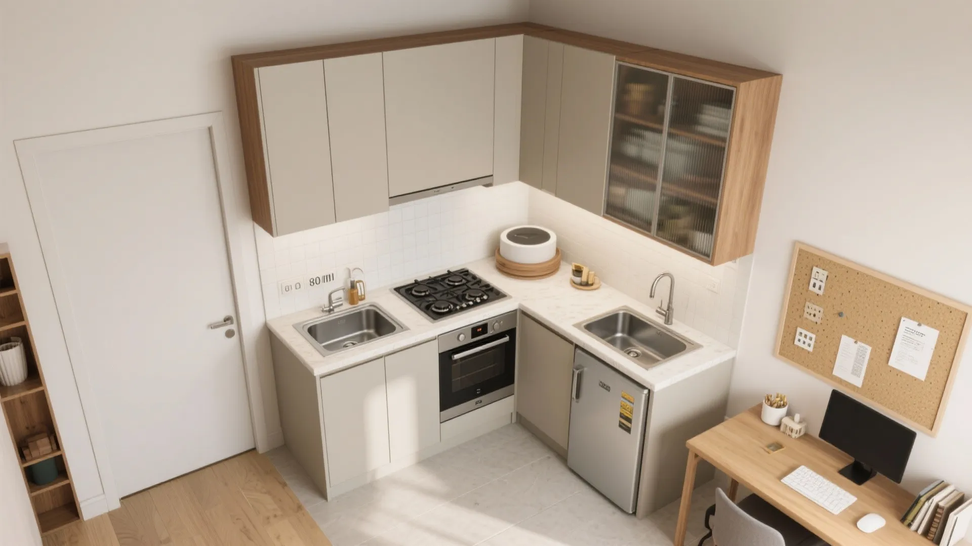 L-Shaped Layout for More Counter Space