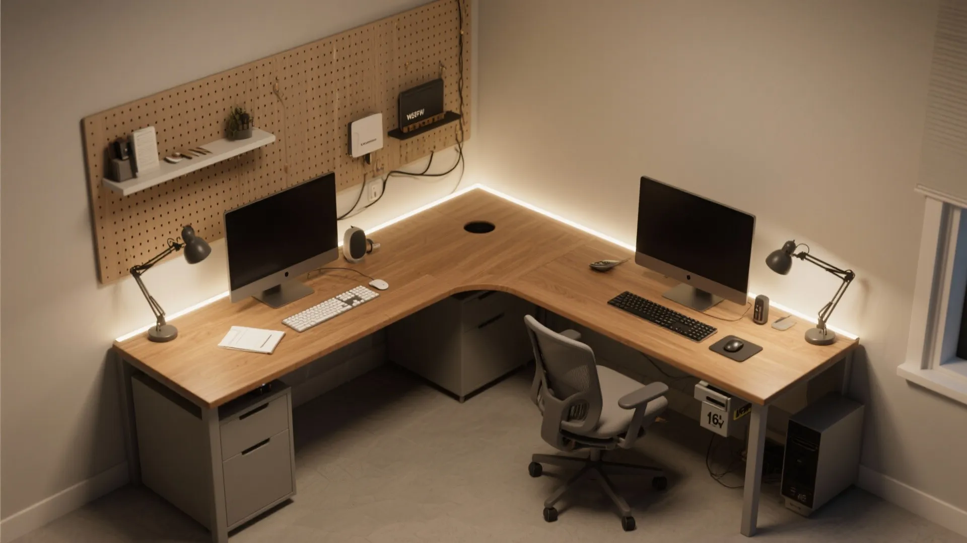 L-Shaped Micro-Desk Planning