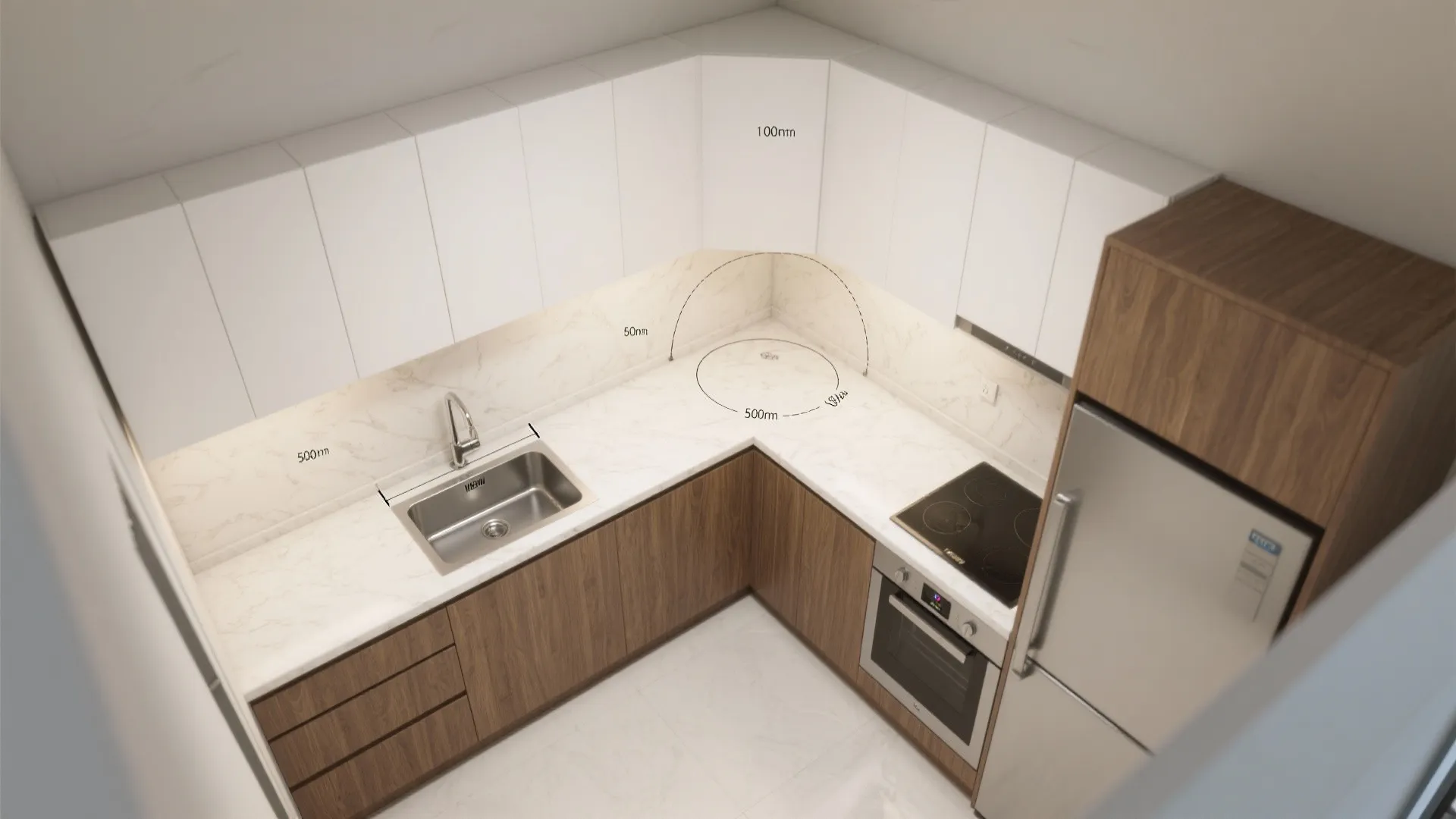 L-Shaped Layout to Free Counter Space