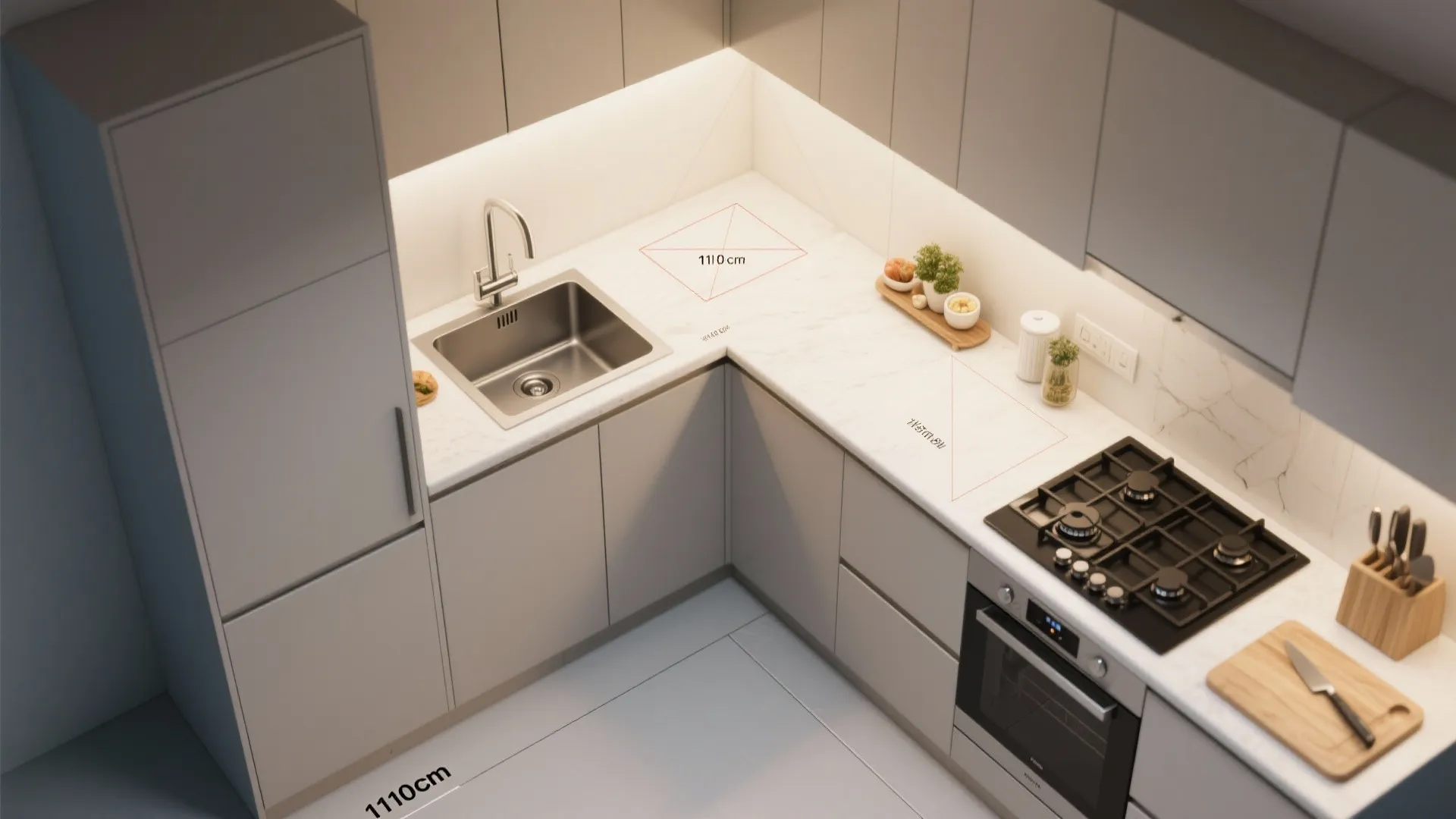 L-Shaped Layout for Counter Space