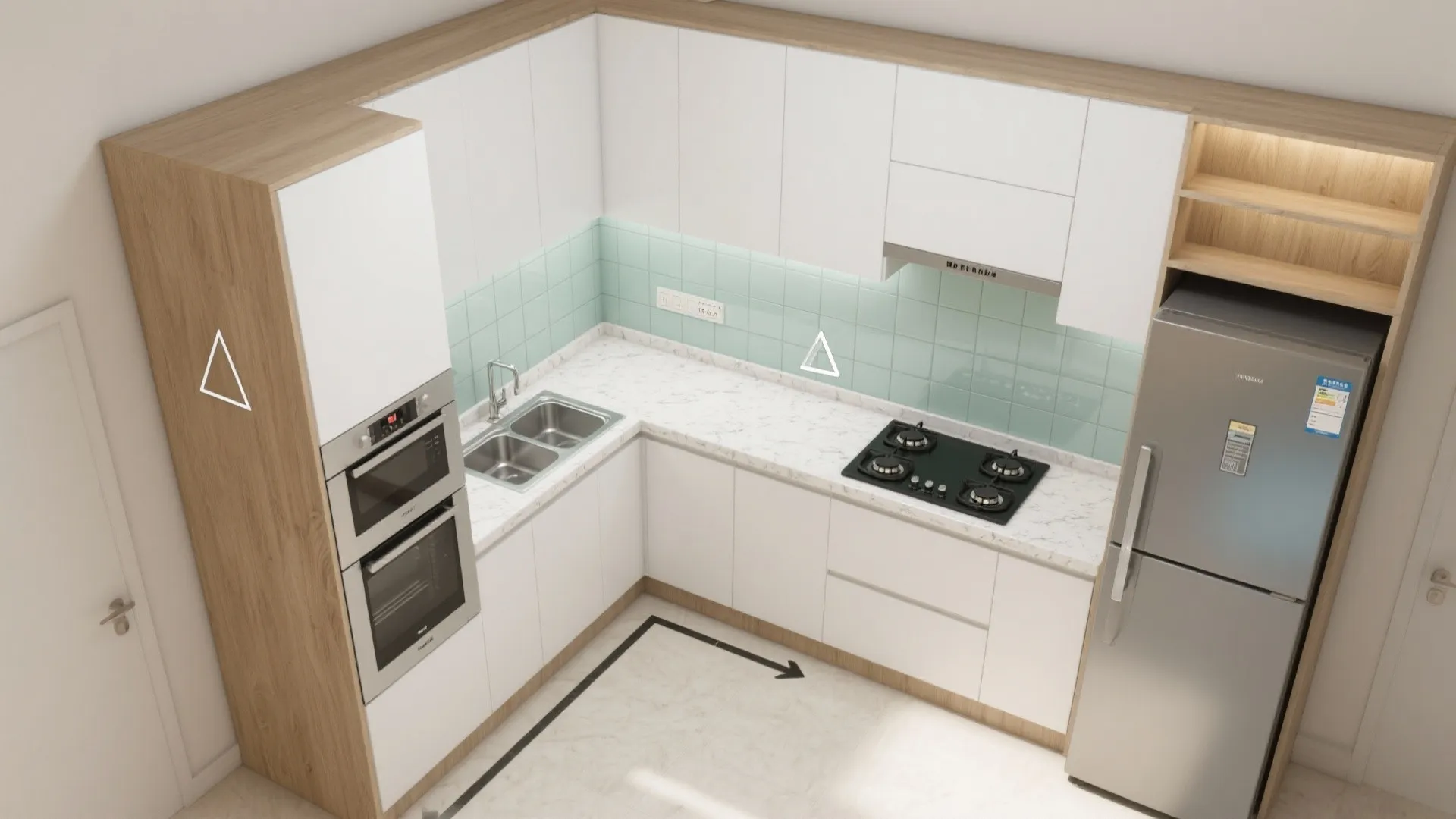 L-Shaped Small Kitchen Layout