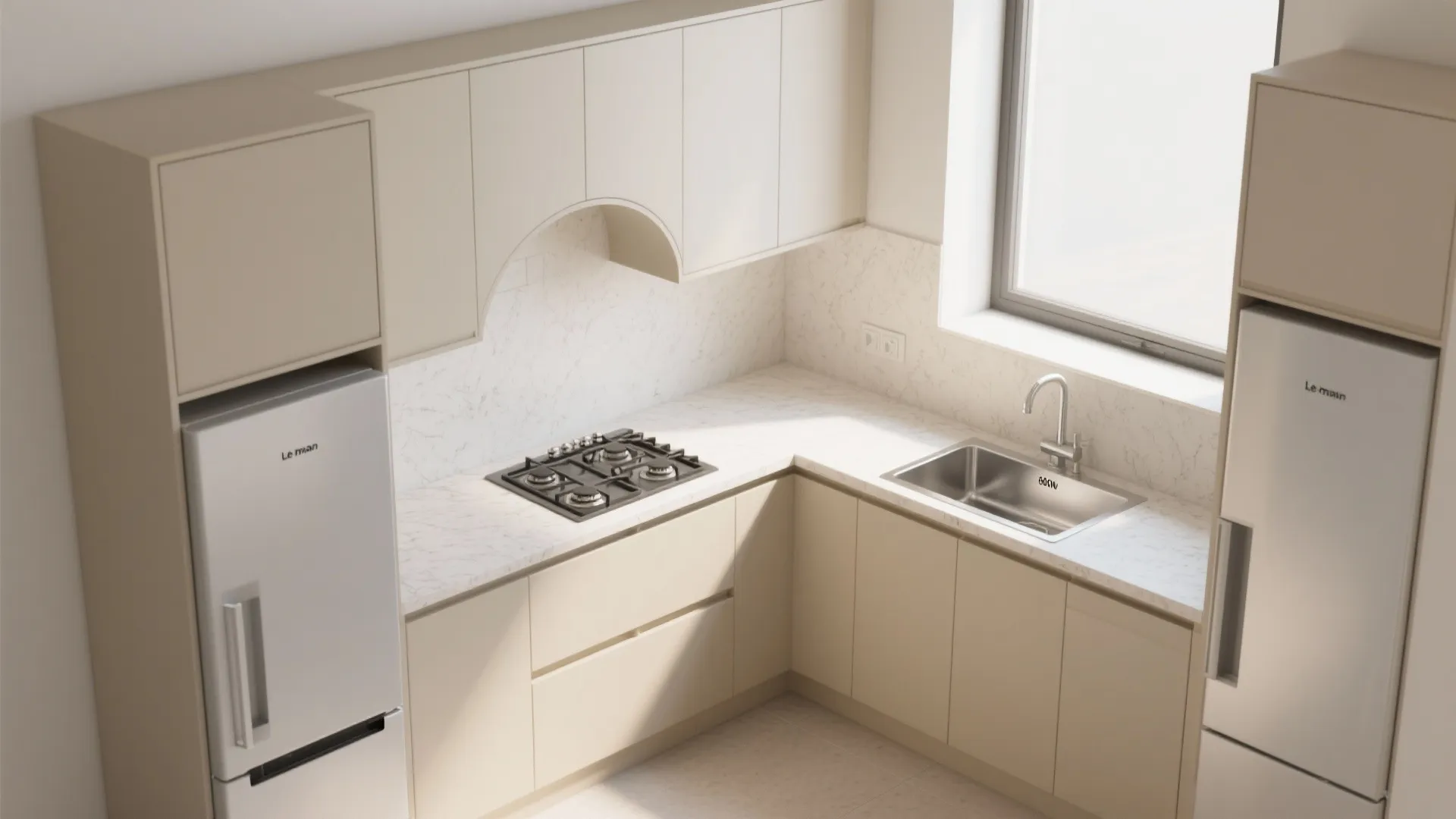 L-Shaped Layouts to Maximize Counter Space