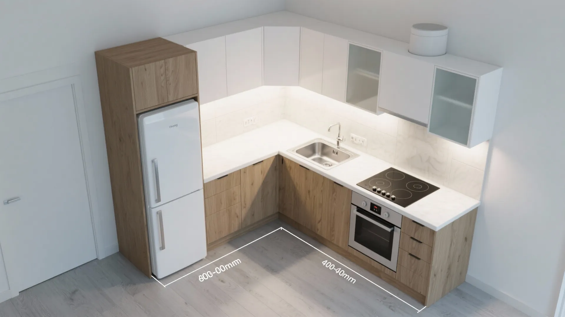 L-Shaped Small Kitchen Layout