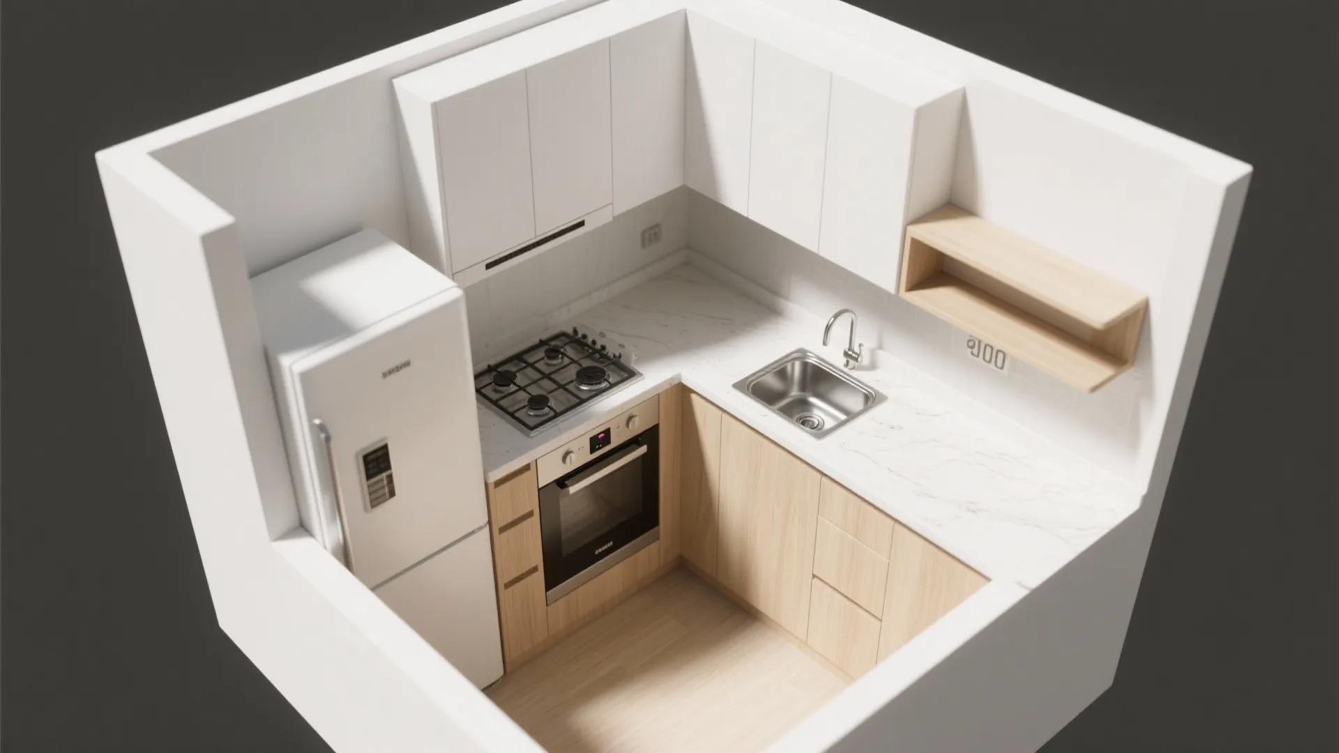 L-shaped compact layout