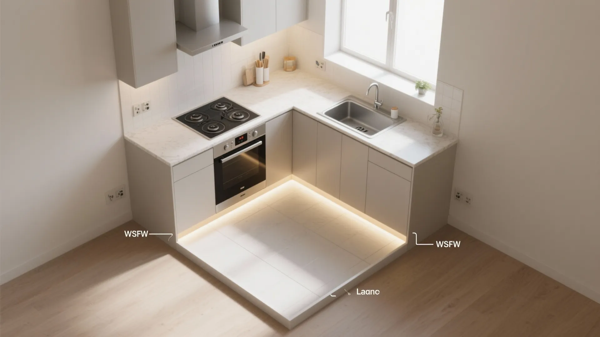 L-Shaped Layout to Release Counter Space