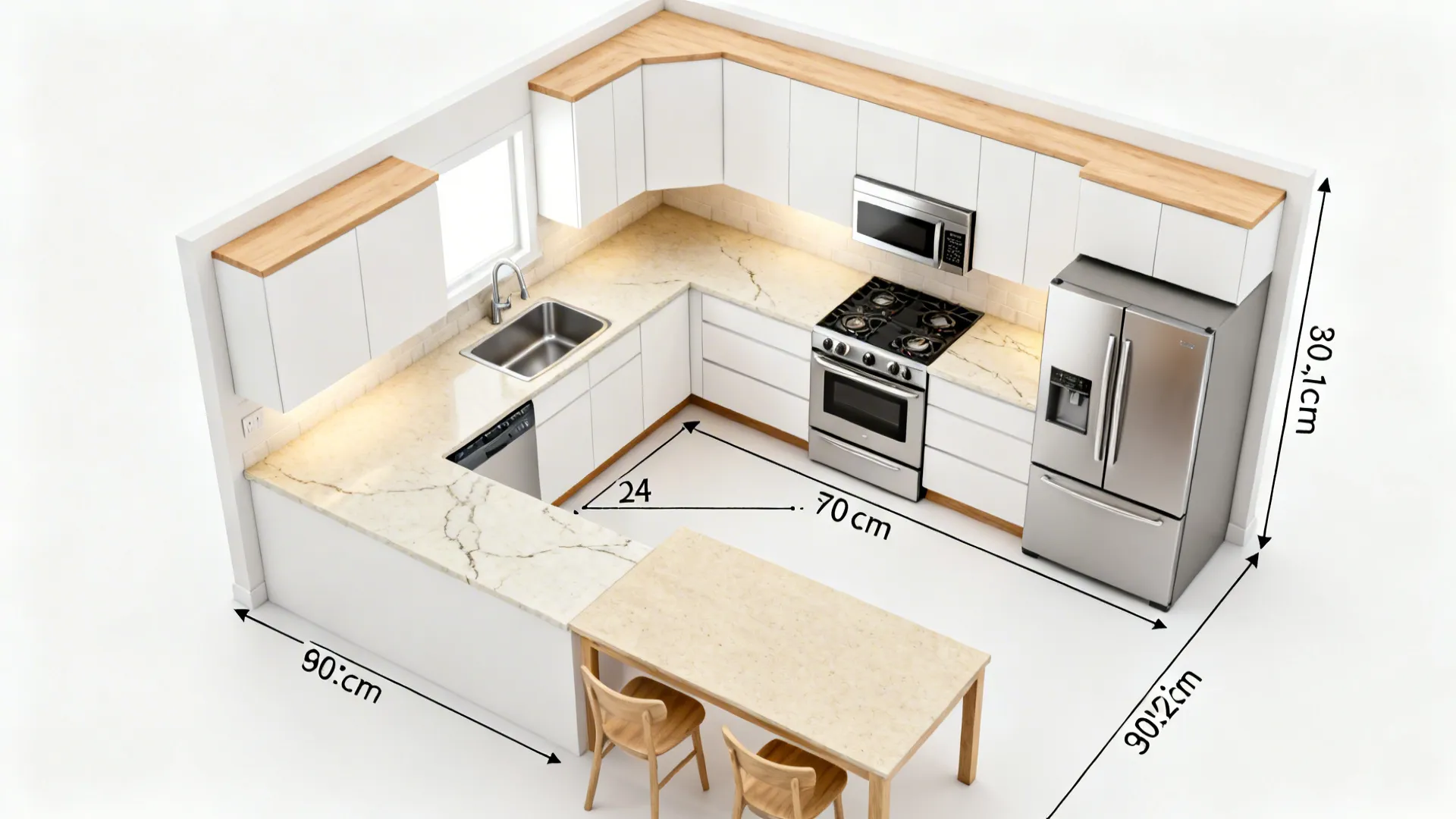 L-Shaped Layout for More Counter Space