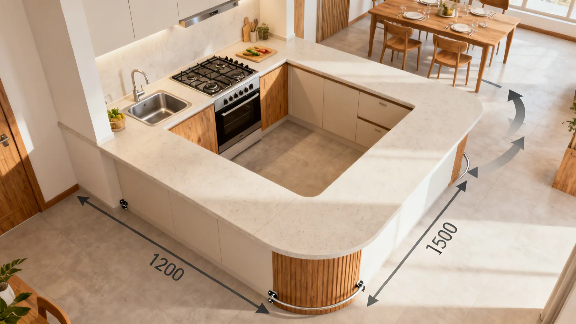 L-Shaped Layout to Unlock Counter Space