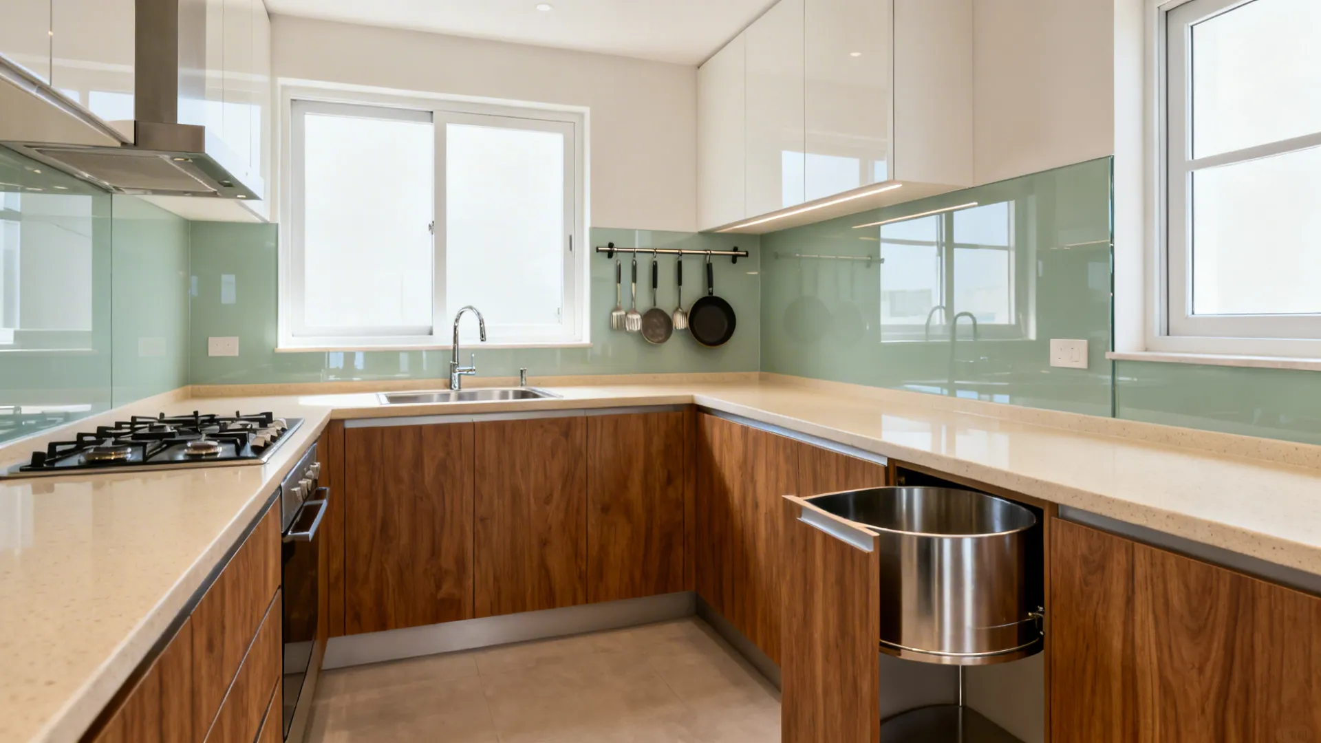 1) L‑shaped flow that respects two windows