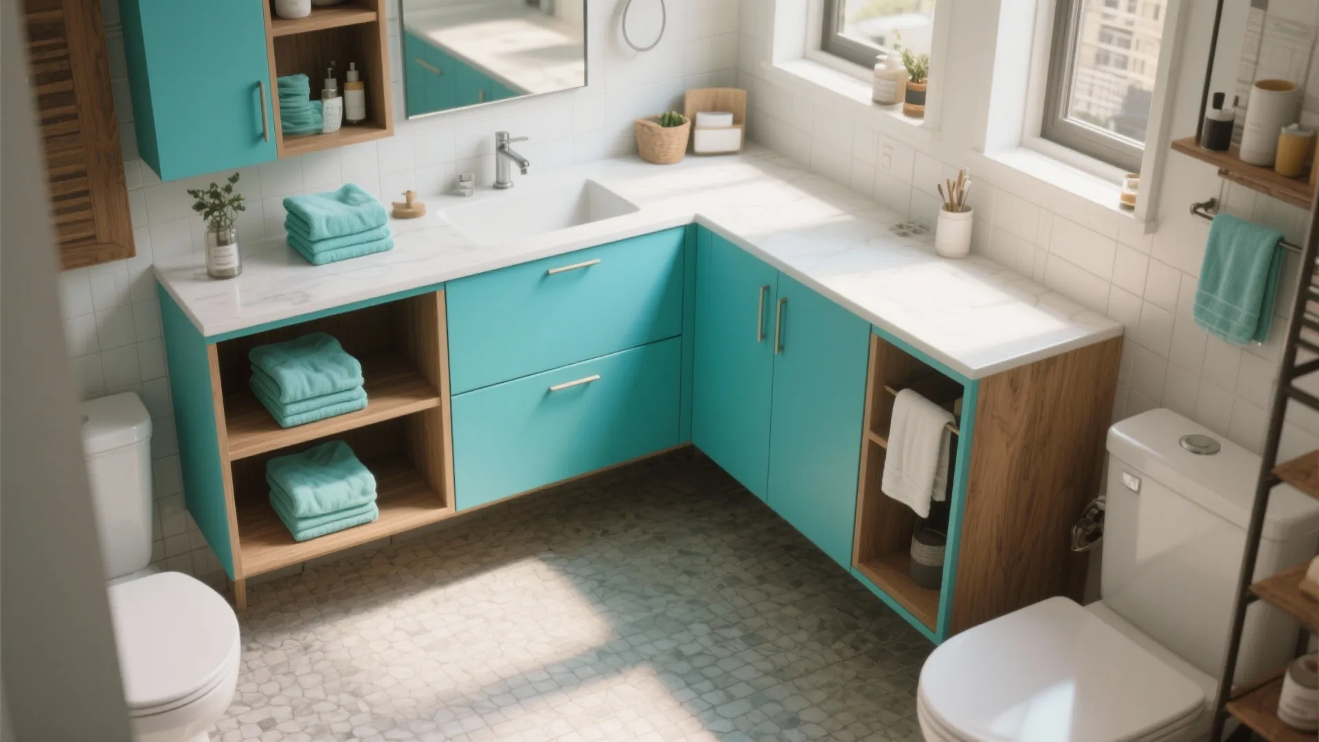 L-Shaped Vanity and Strategic Storage in Aqua Schemes