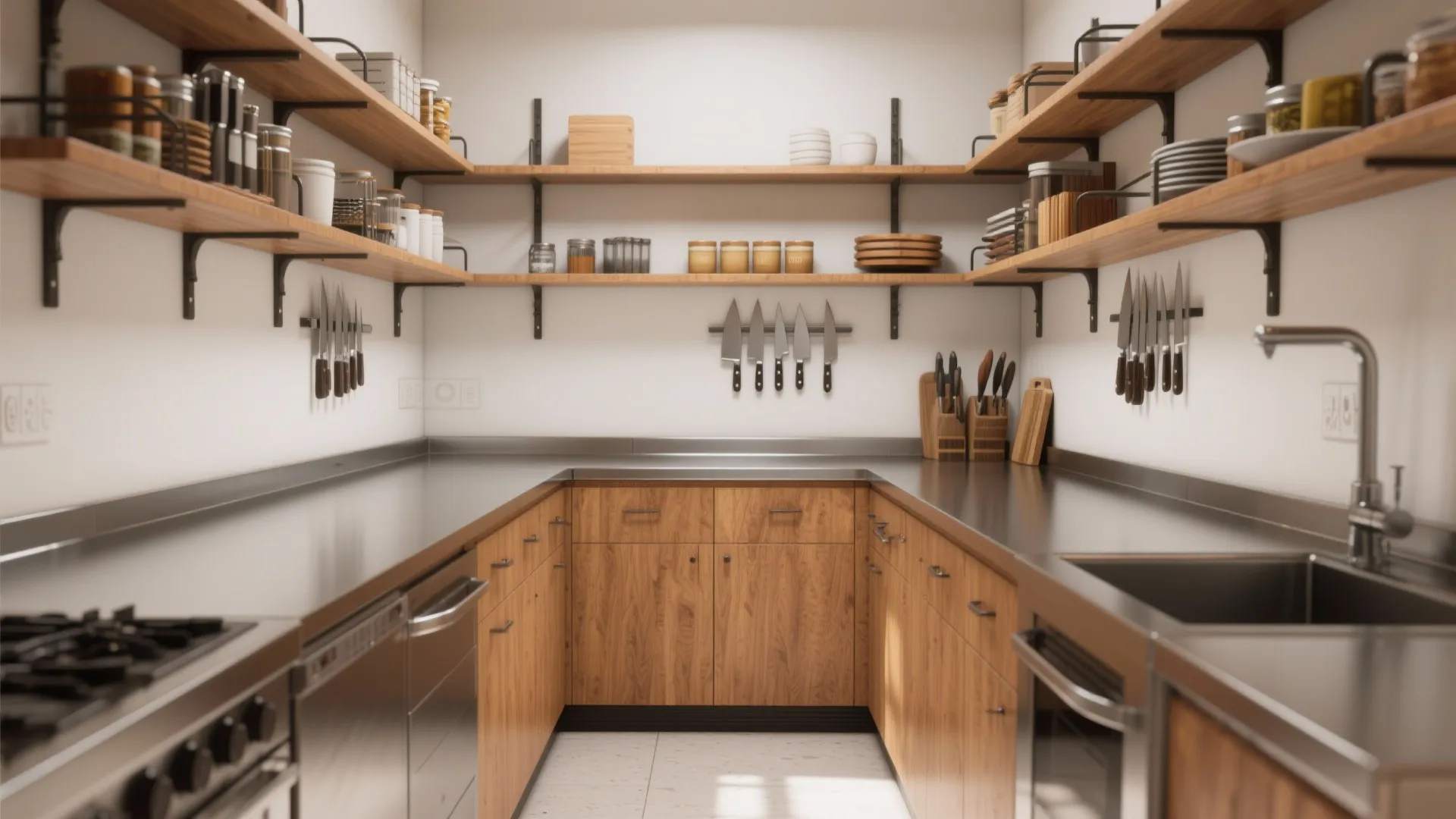 3. Corner Power: L-shaped with Vertical Storage