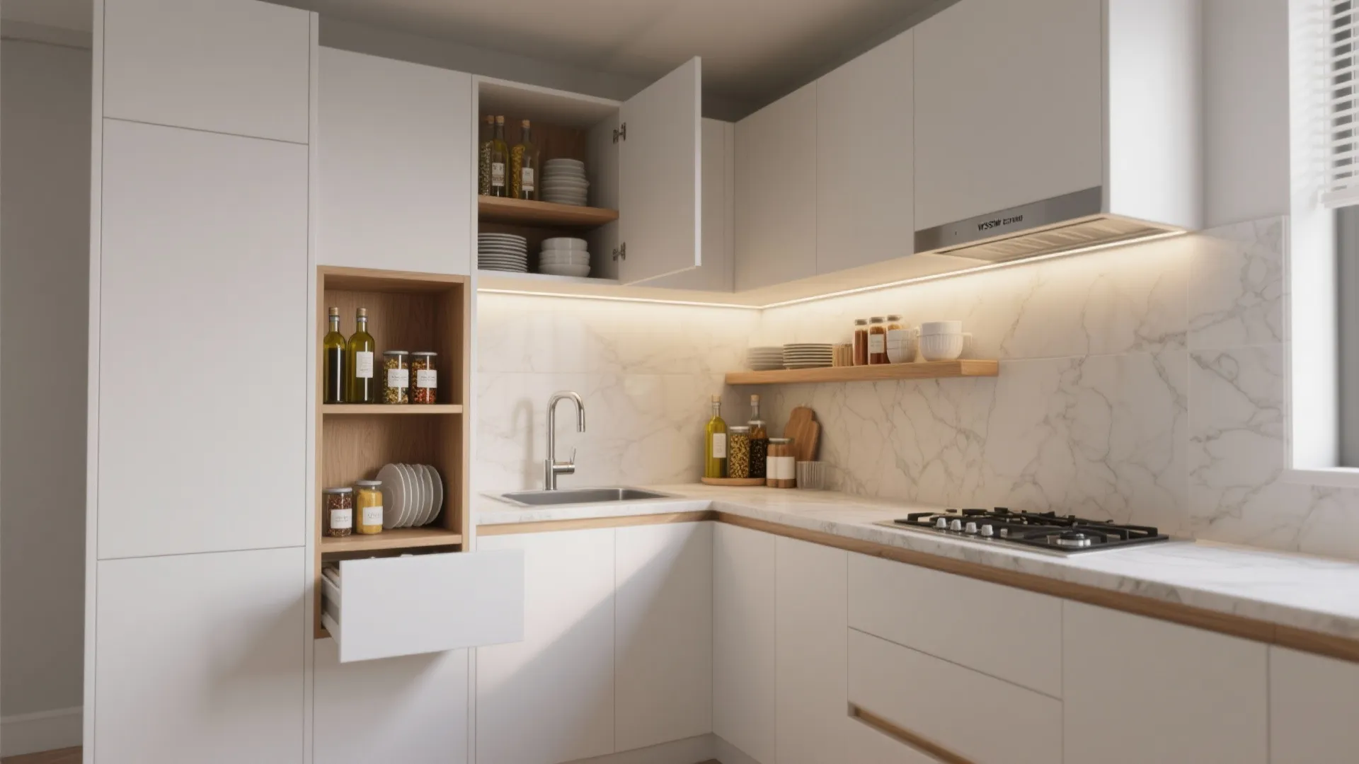 L-shaped wall box run for efficient layouts