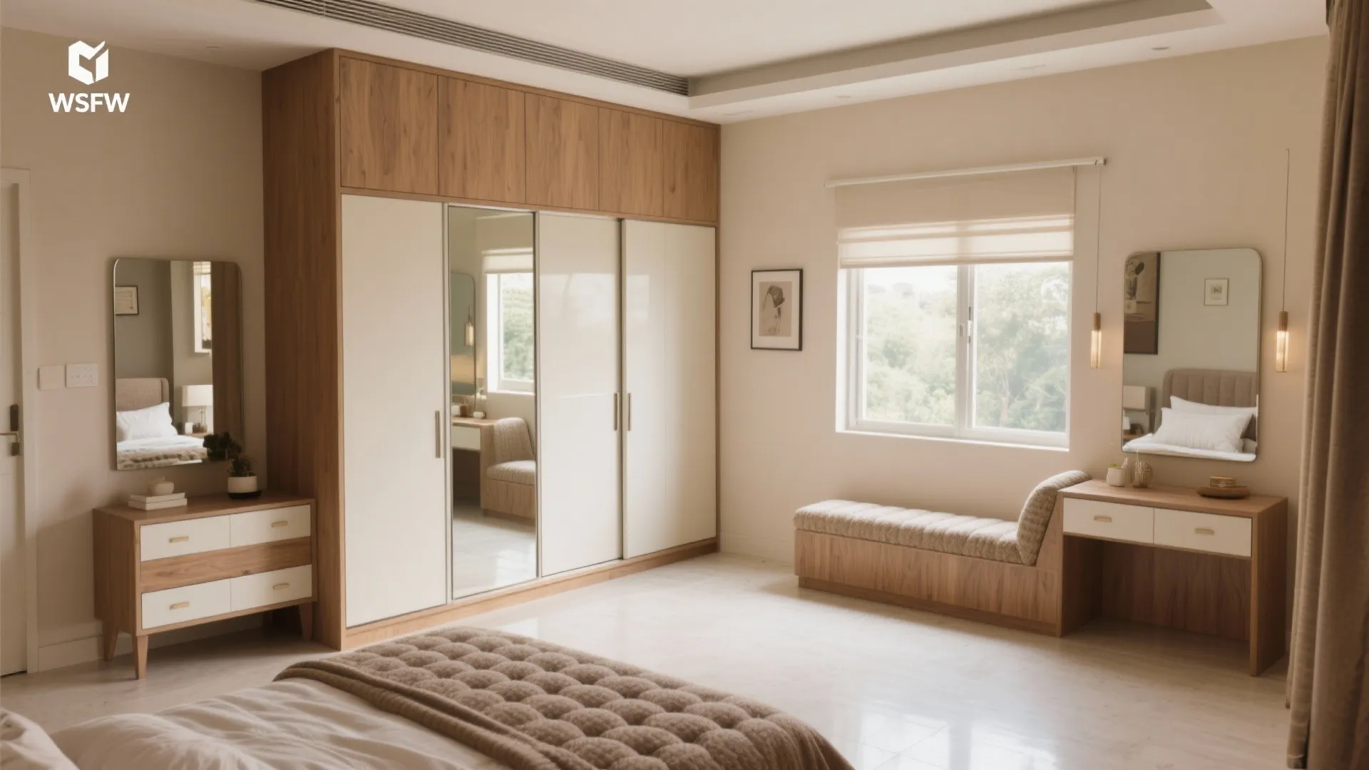 L-Shaped Bedroom Storage to Free Floor Space