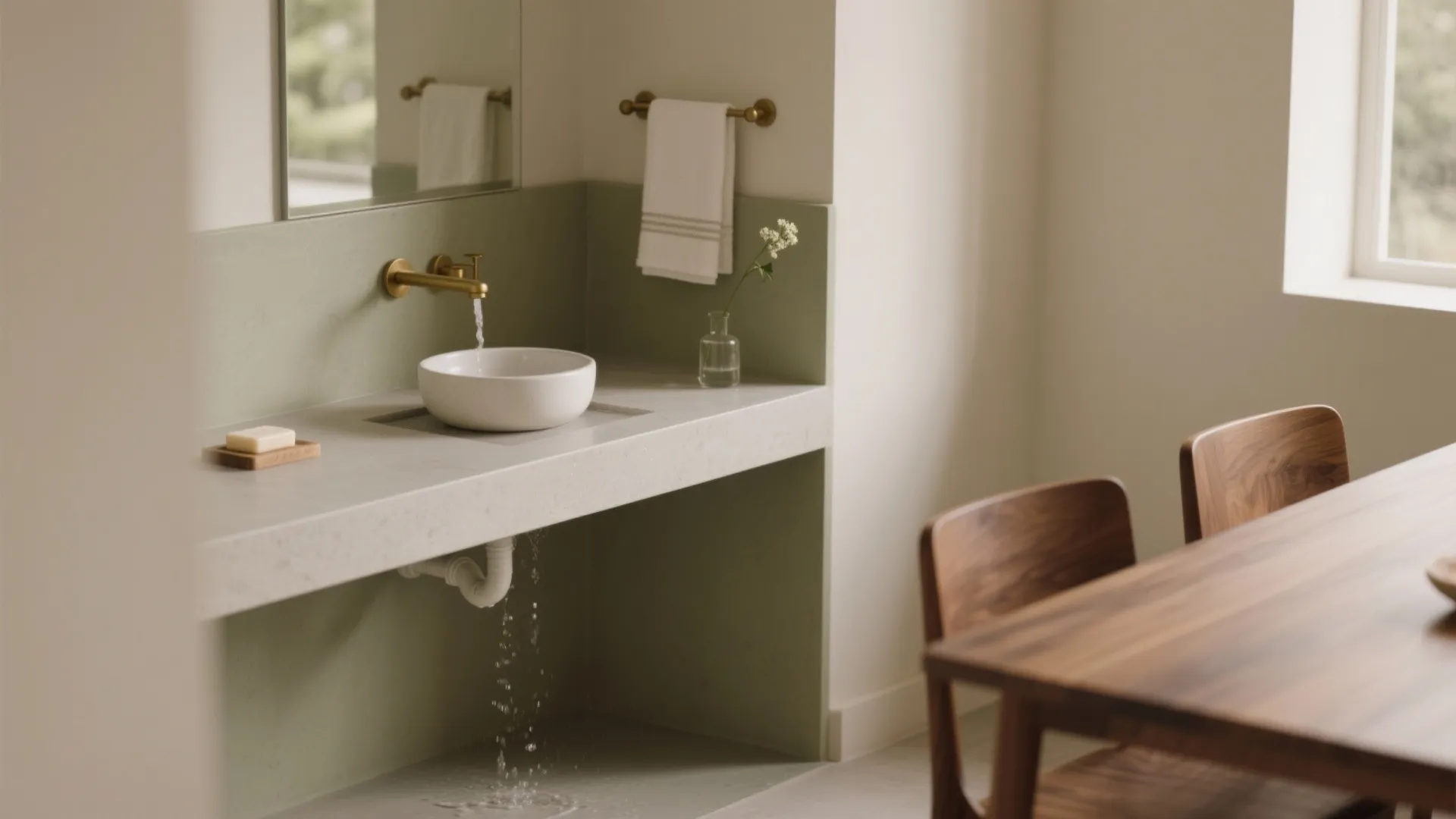 Corner or L-Shaped Mini Wet Zone