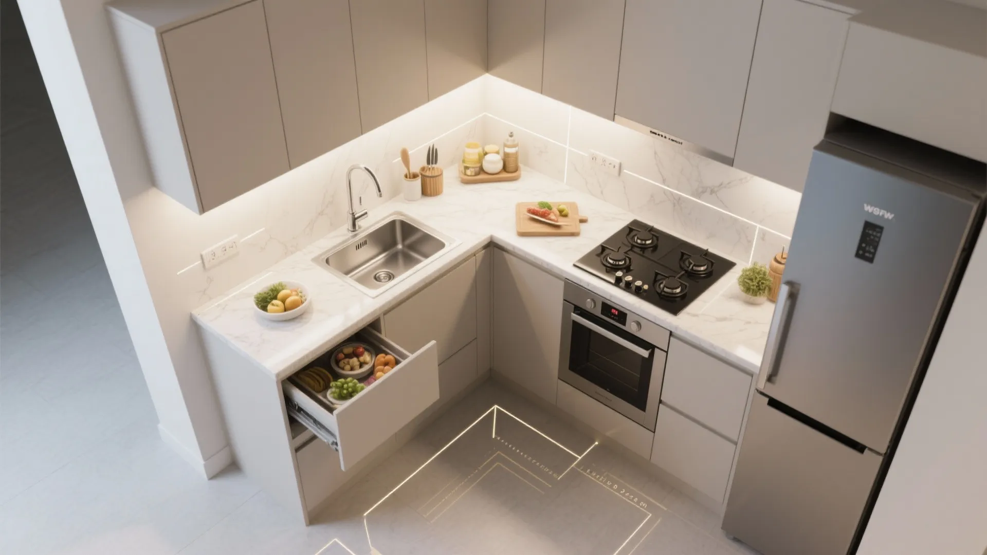 L-Shaped Layout to Unlock Counter Space