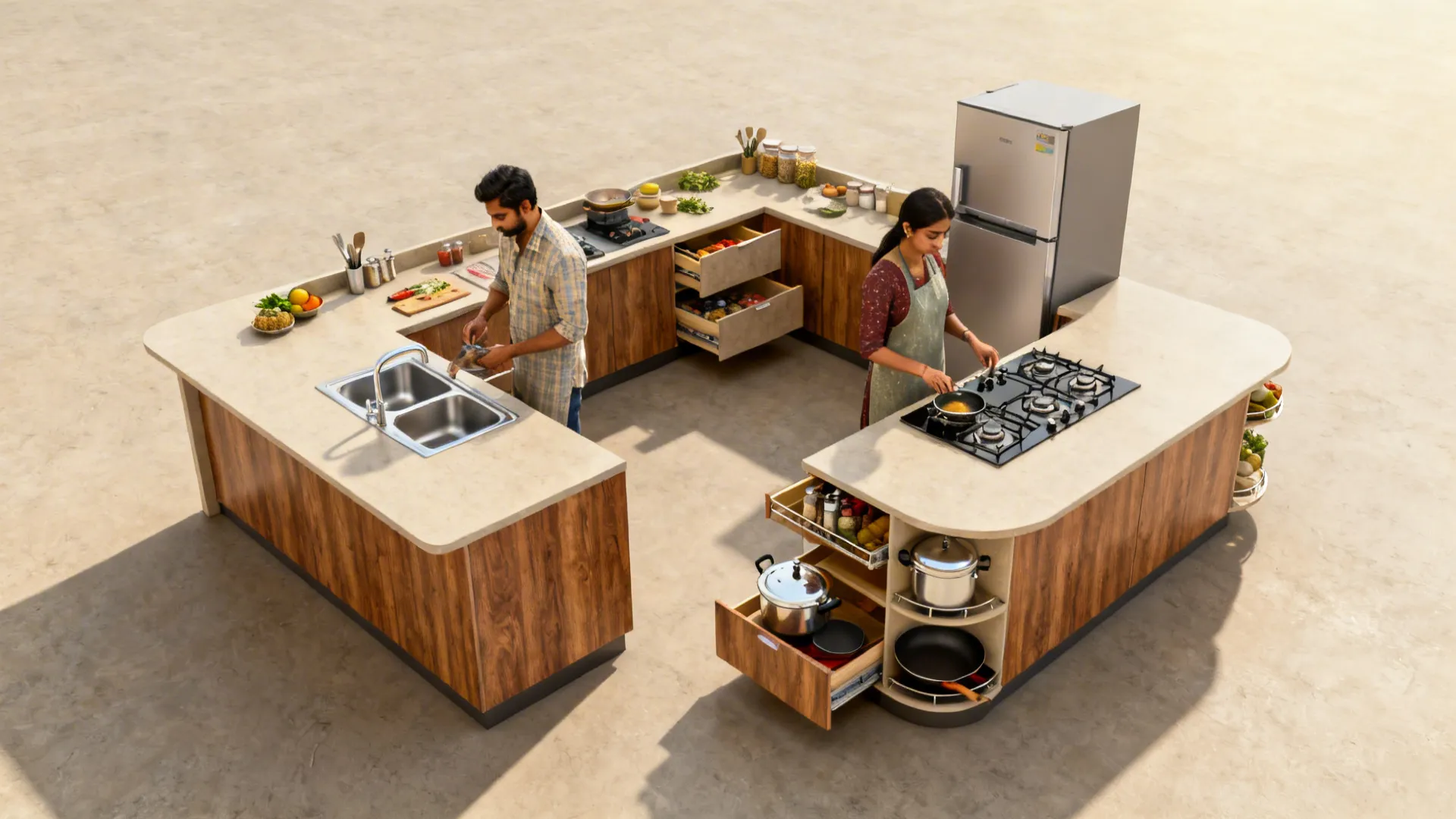 Idea 3: L-shaped workflow for real cooking