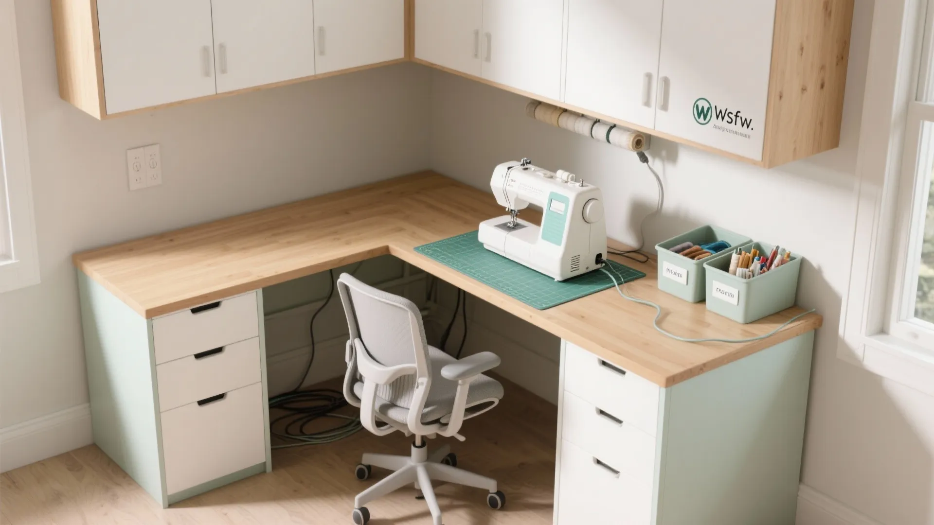 L-Shaped Workstation With a Compact Cutting Zone
