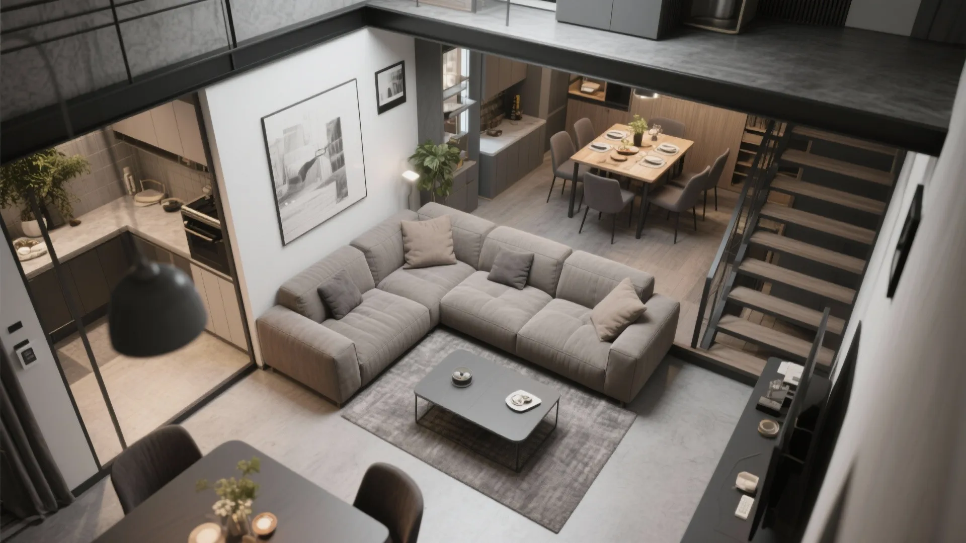 7. L-Shaped Furniture Zoning