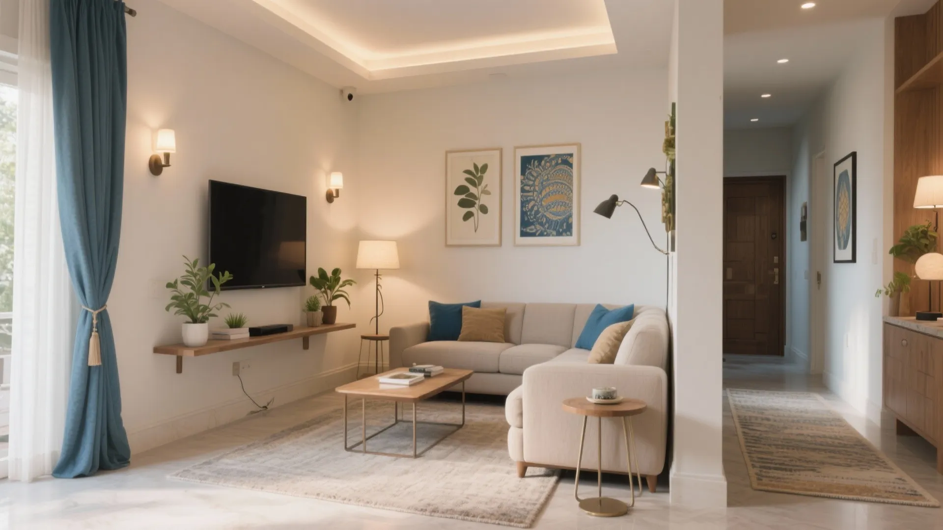 L-shaped seating and smart zoning