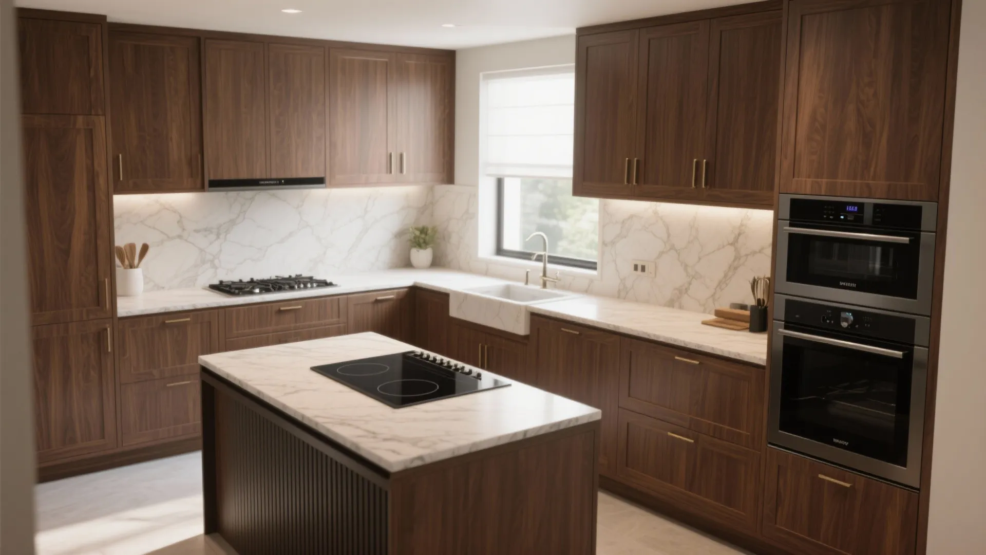 Gourmet Small Kitchen: L-Shaped Opulence