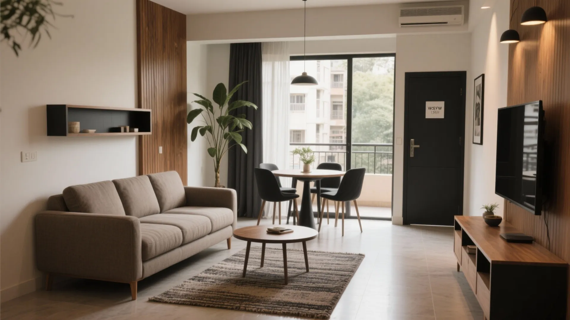 1) L-shaped zoning with a rug-led layout