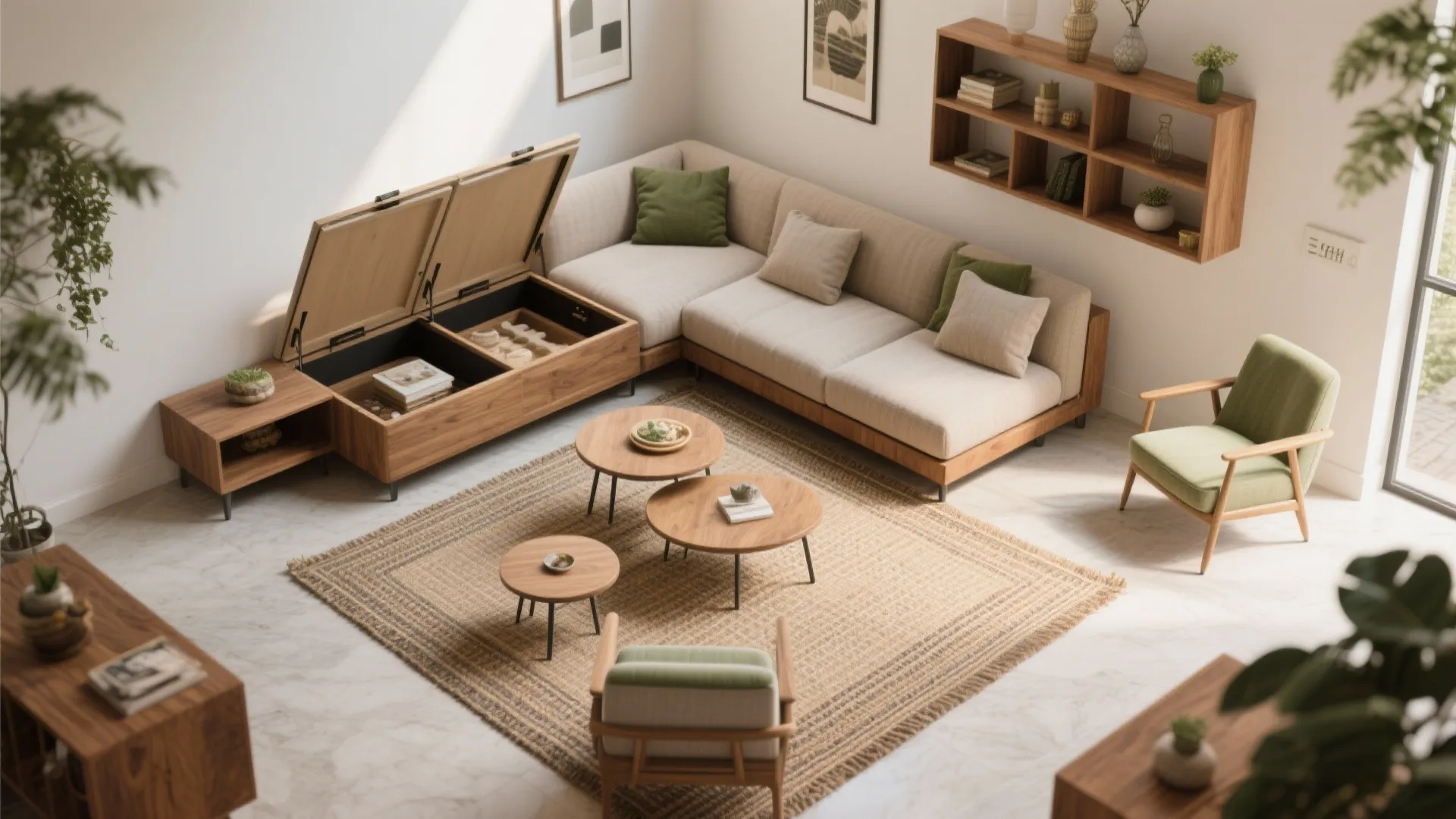 Modular furniture and L-shaped seating