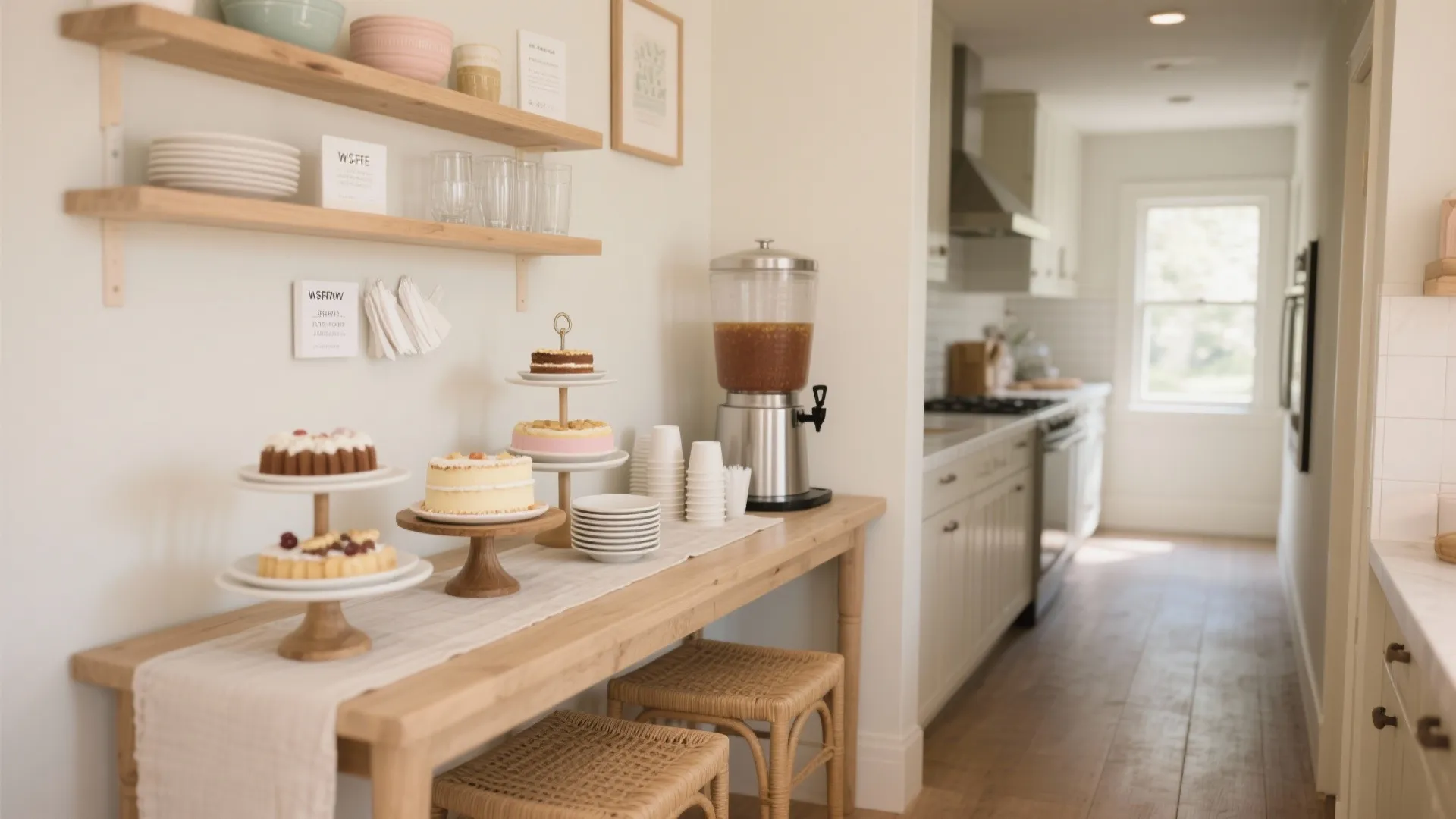 L-Shaped Dessert + Drinks Station