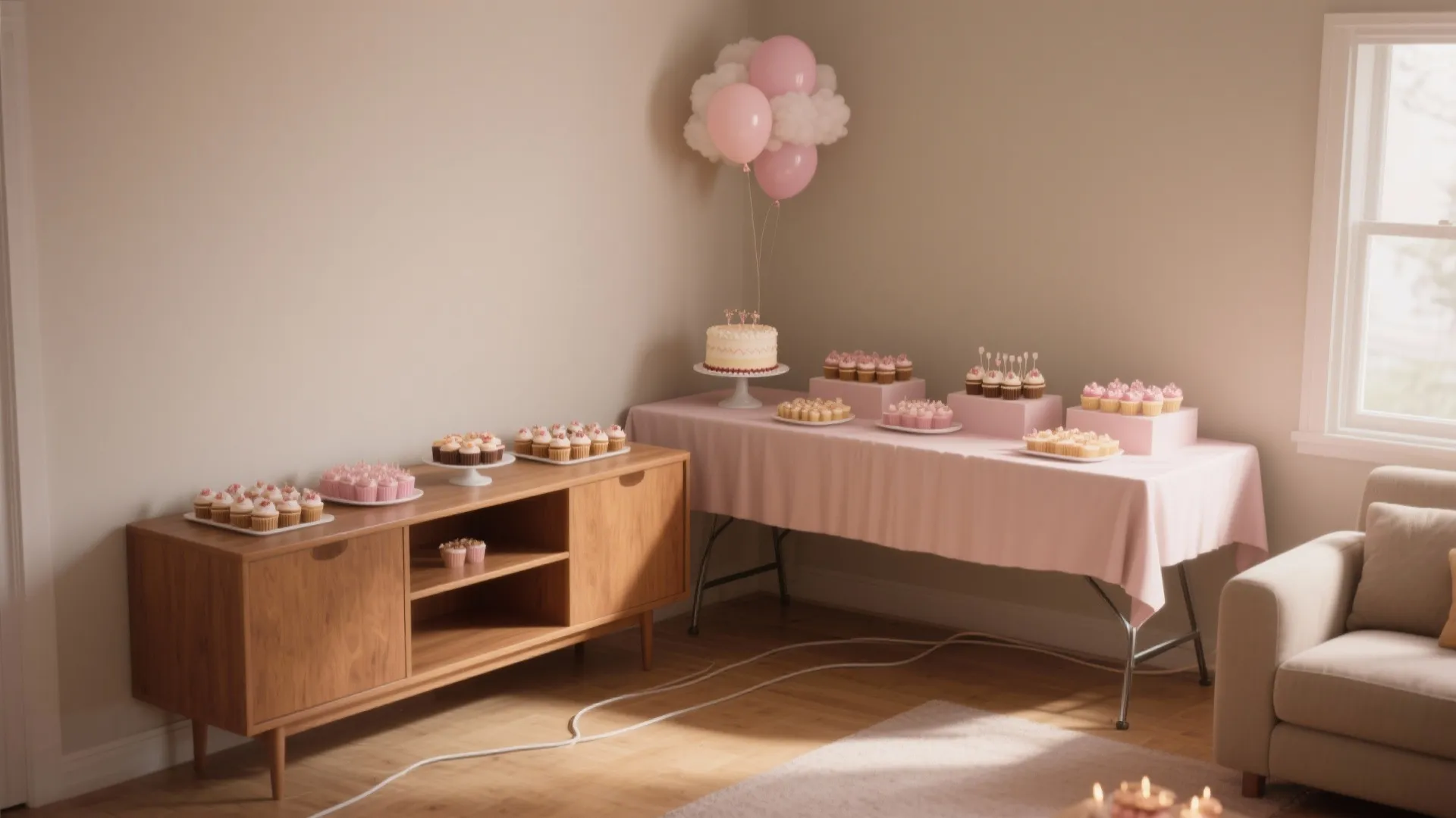 L-Shaped Dessert Table Layout