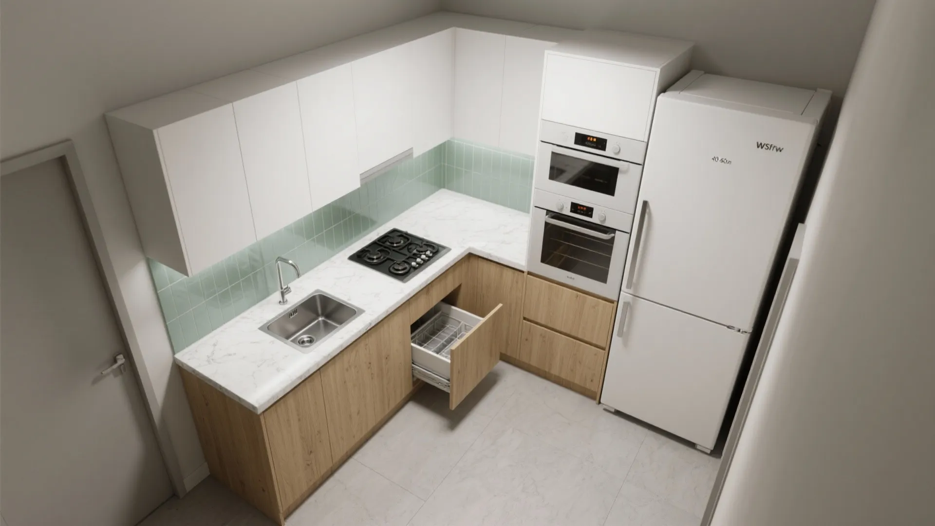 L-Shaped Small Kitchen Layout