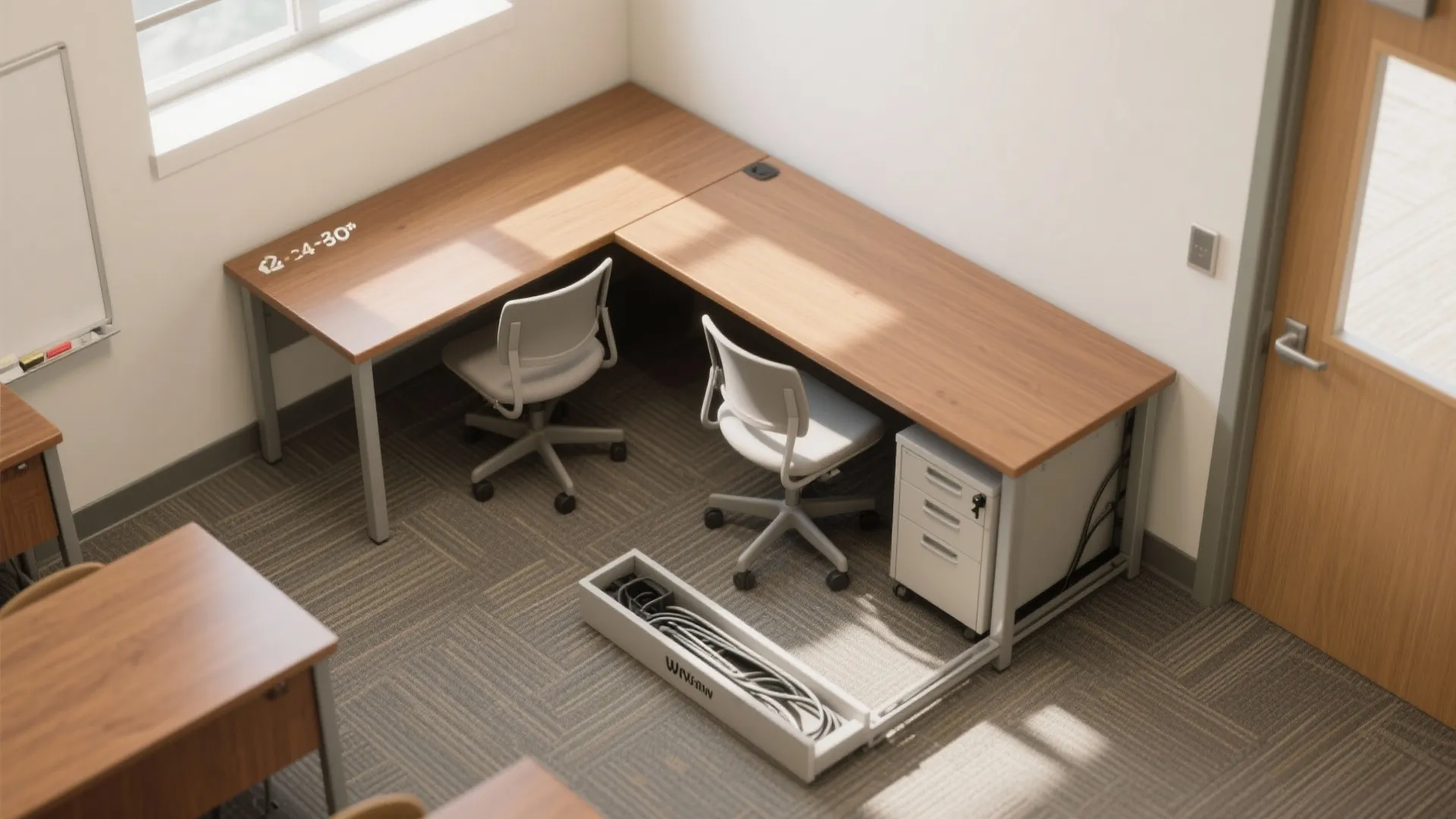 L-shaped micro layout and flexible seating