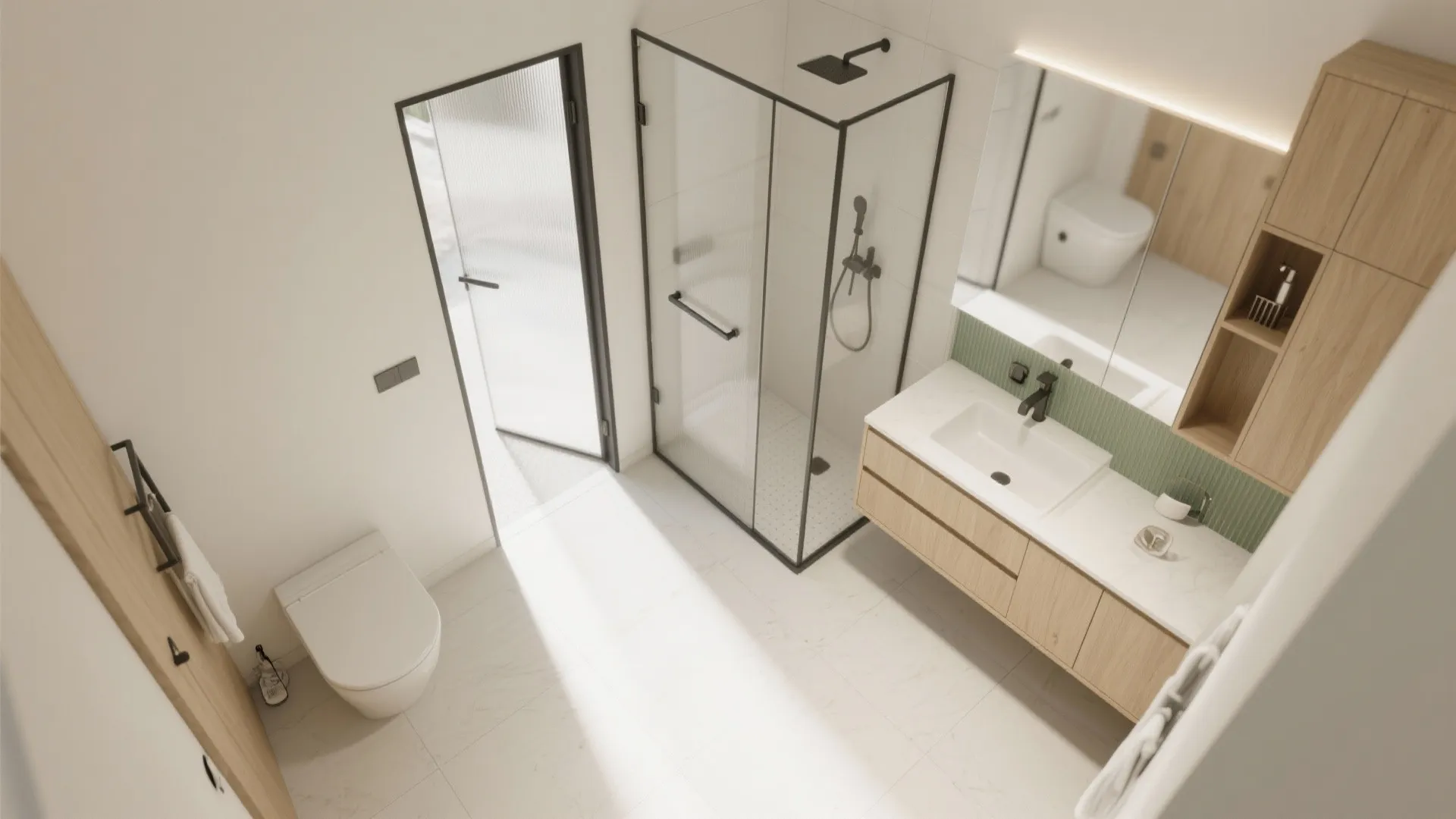 Corner and L-Shaped Vanities That Free Up Aisles