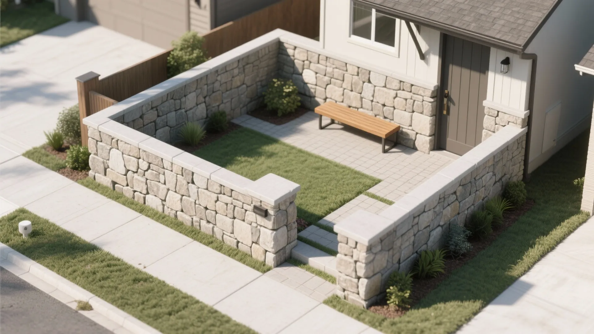 L-Shaped Entry Walls That Shape Space