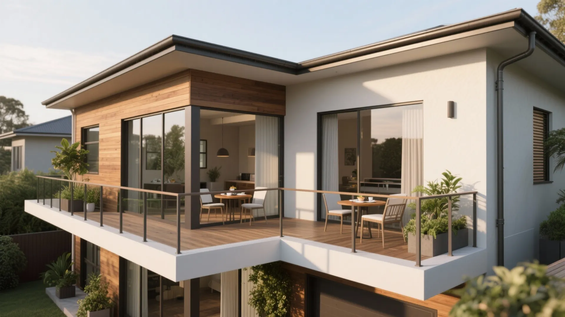 Wrap-Around L Balcony Elevation